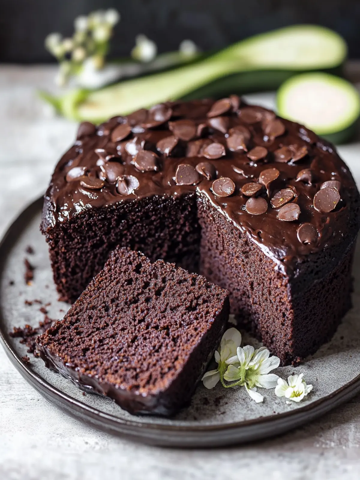 Indulge in Vegan Chocolate Courgette Cake That's Truly Moist 3 Vegan chocolate courgette cake