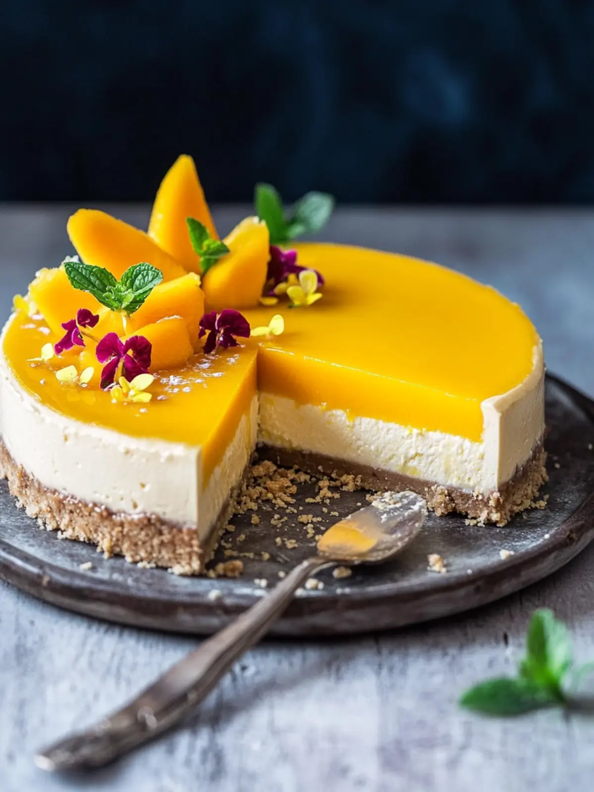 Delightfully Creamy Vegan Mango and Ginger Cheesecake Recipe 3 Vegan Mango and Ginger Cheesecake