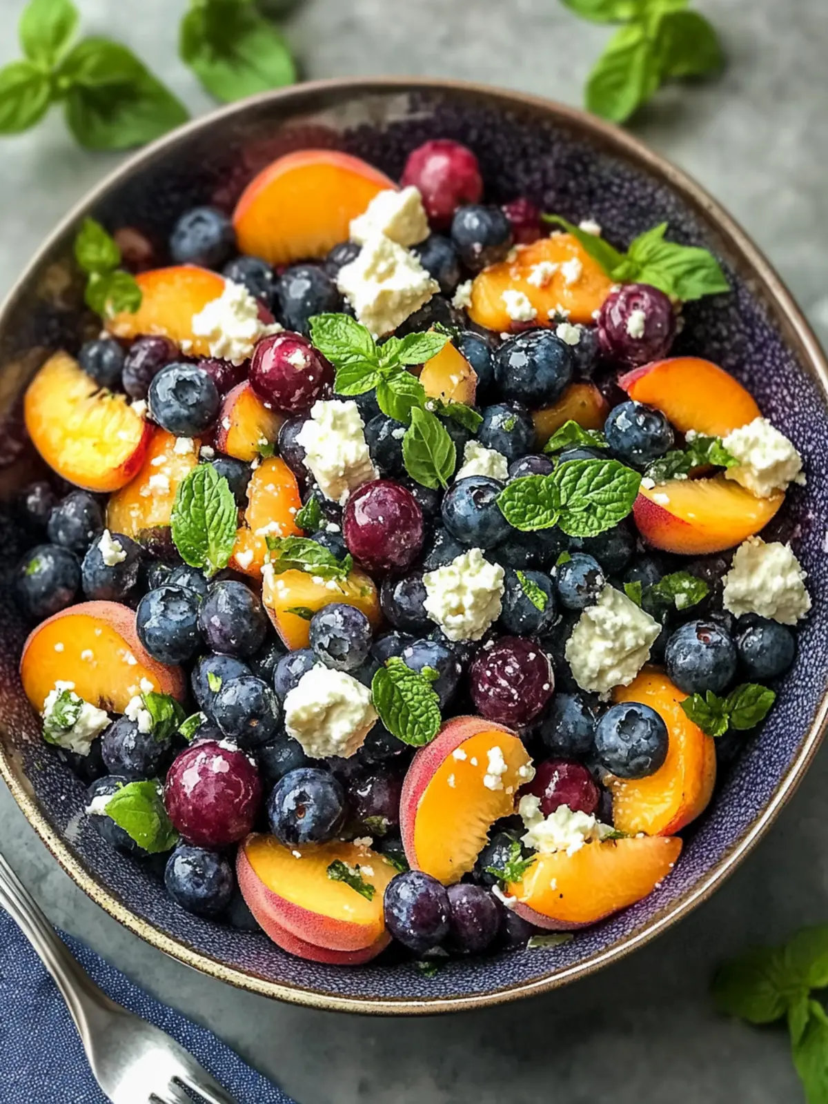 Blueberry Peach Feta Salad for a Refreshing Summer Vibe 2 Blueberry Peach Feta Salad