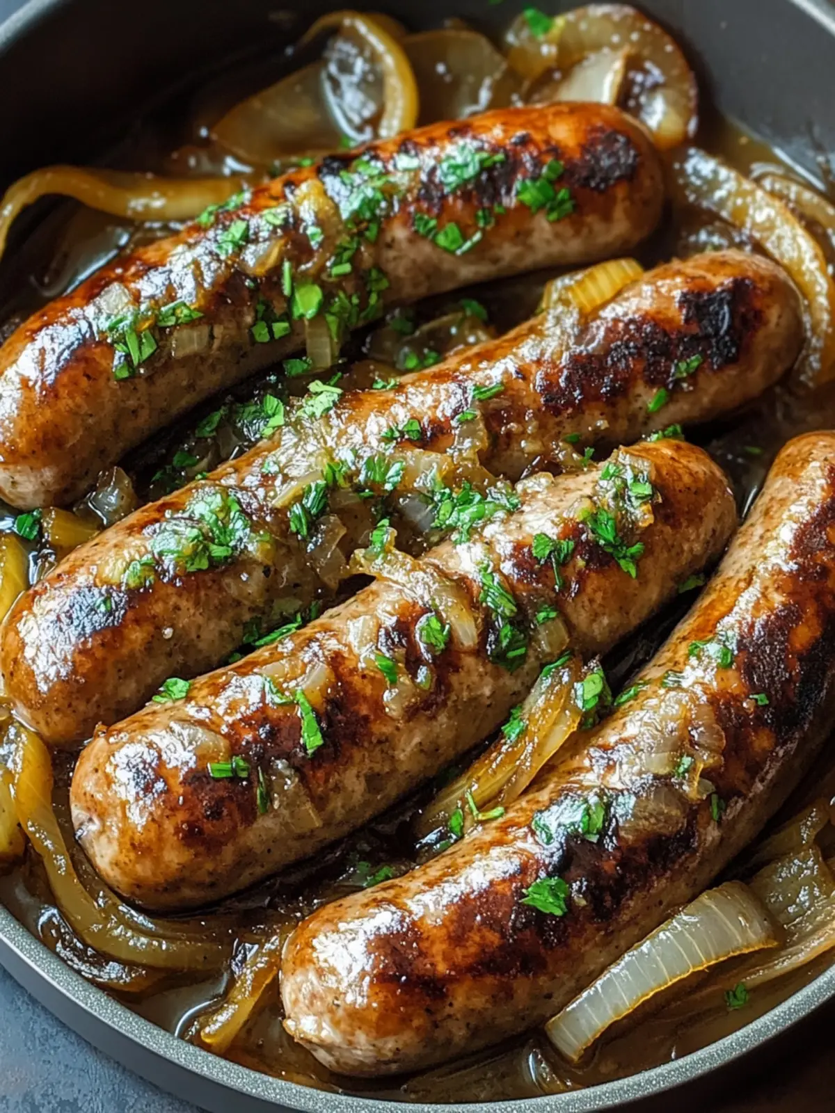 Savor Oven Braised Beer Brats with Caramelized Onions Delight 4 Oven Braised Beer Brats with Caramelized Onions