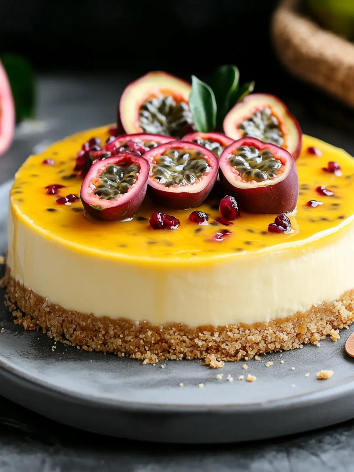Creamy Passionfruit Cheesecake with a Tropical Twist 3 Passionfruit Cheesecake
