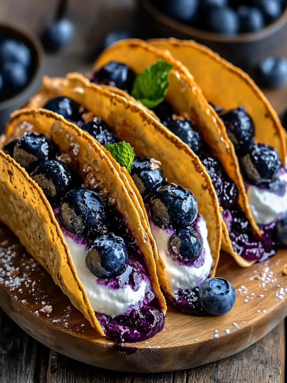 Delightful Blueberry Cheesecake Dessert Tacos with Cinnamon 4 Blueberry Cheesecake Dessert Tacos with Cinnamon