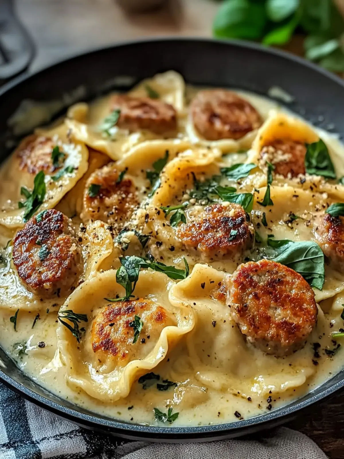 One-Pan Creamy Pierogi with Turkey Sausage for Cozy Nights 3 One-Pan Creamy Pierogi with Turkey Sausage