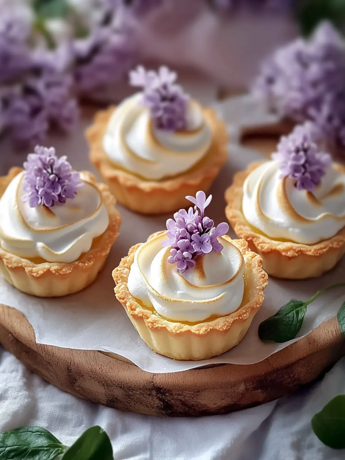 Mini Lemon Tart with Lilac Meringue for a Sweet Spring Treat 2 Mini Lemon Tart with Lilac Meringue