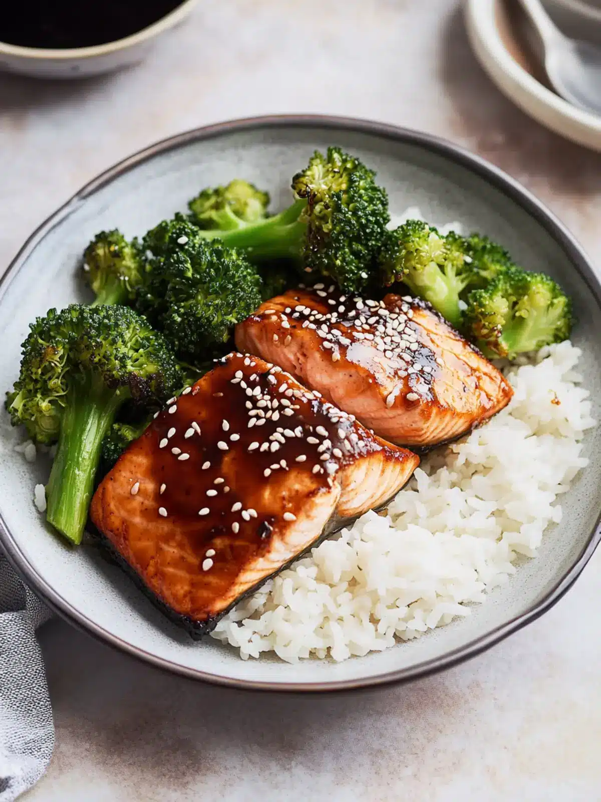 Hoisin-Glazed Salmon with Broccoli and Sesame Rice Magic 2 Hoisin-Glazed Salmon with Broccoli and Sesame Rice