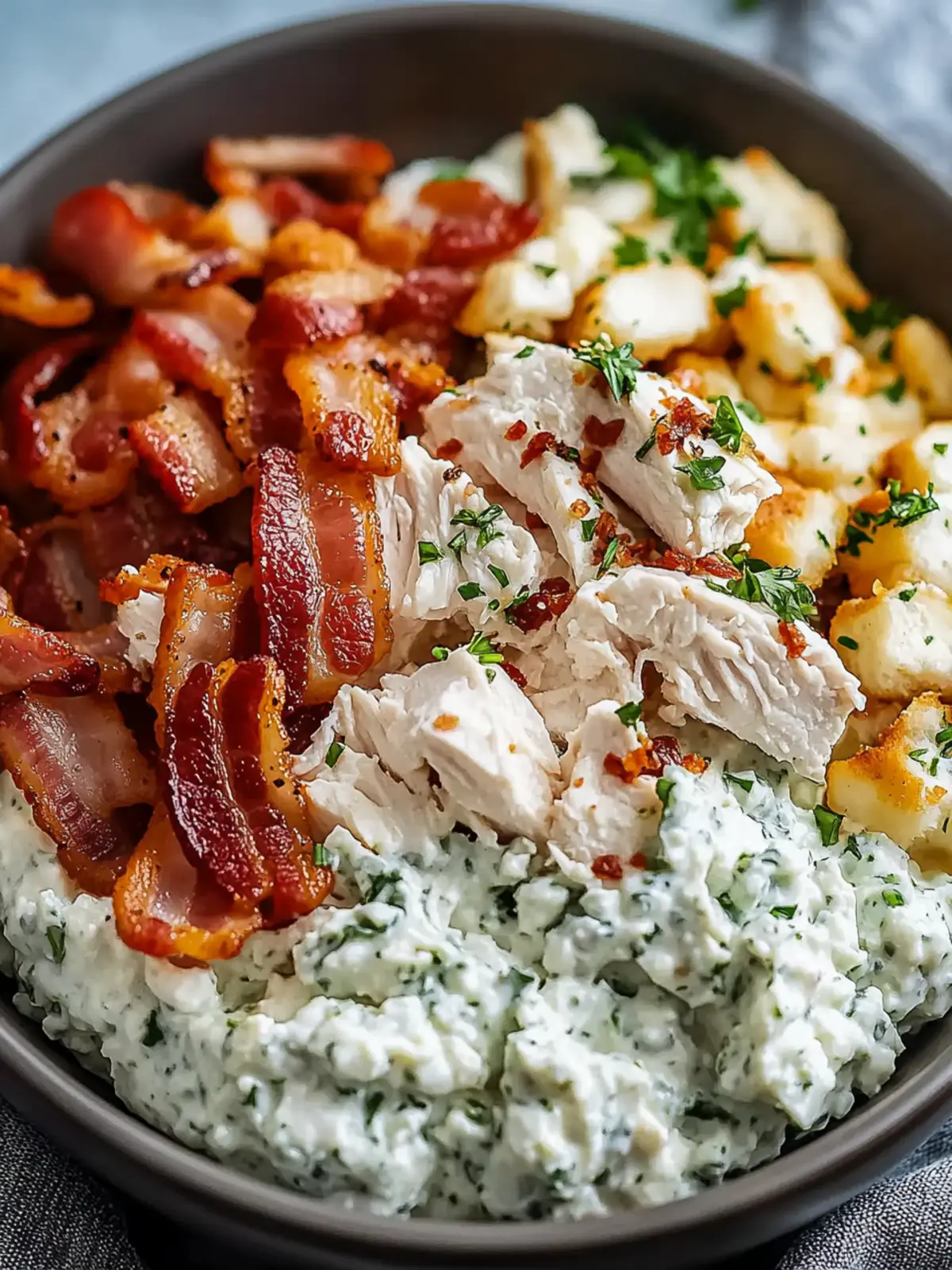 Savory Chicken Bacon Ranch Cottage Cheese Bowl for Easy Meals 2 Chicken Bacon Ranch Cottage Cheese Bowl