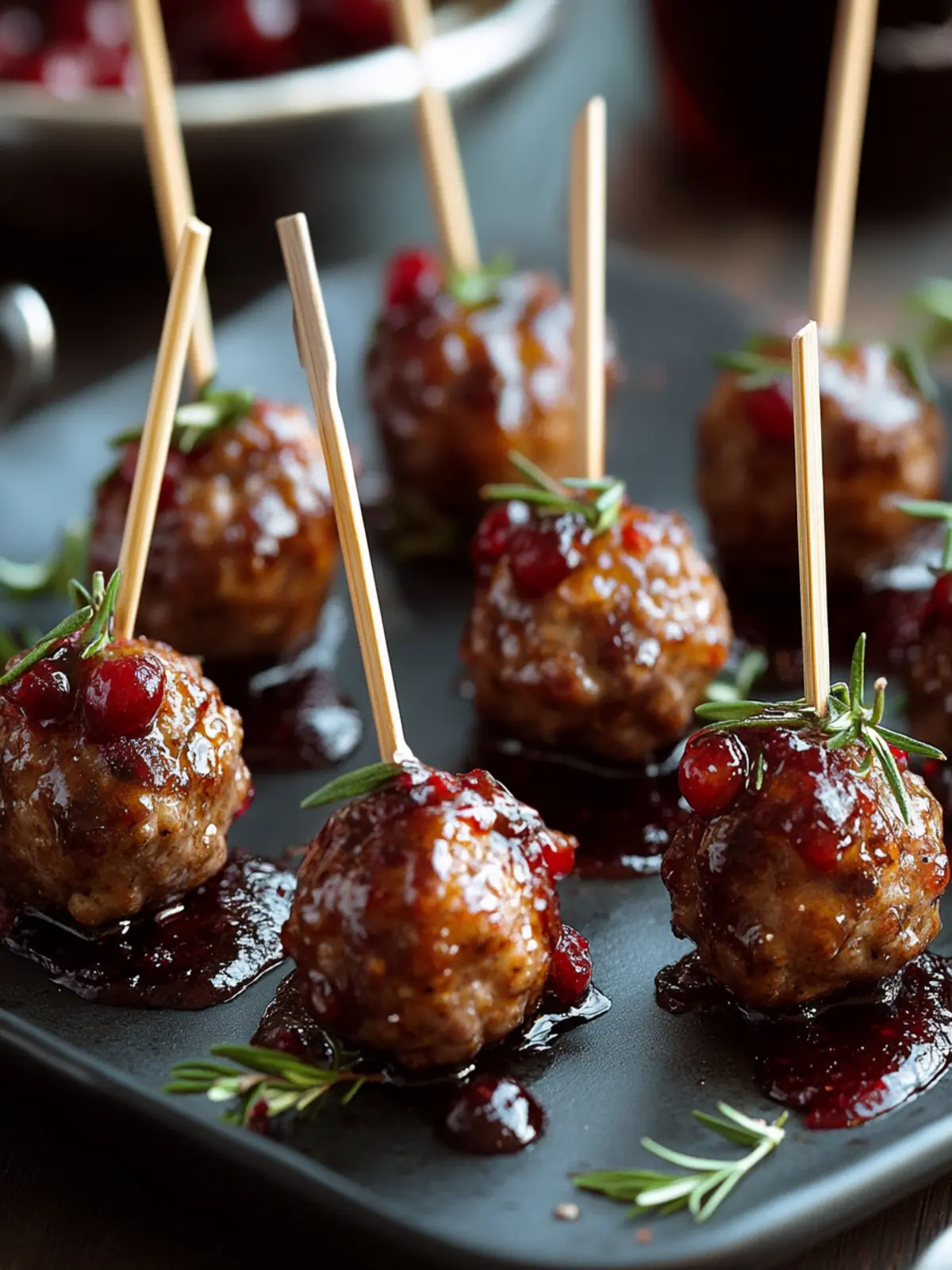 Mini Meatball Skewers with Cranberry Glaze for Easy Parties 3 Mini Meatball Skewers with Cranberry Glaze
