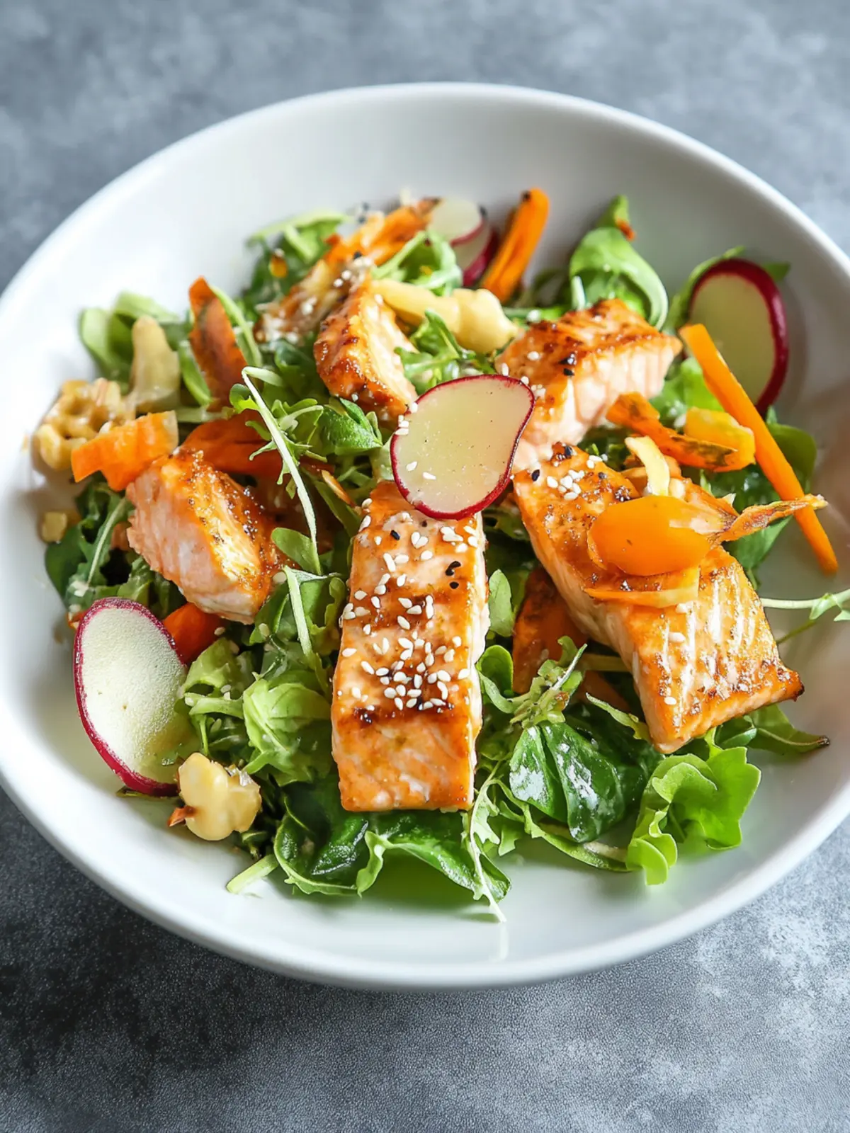 Savory Sesame Ginger Salmon Salad for a Quick Healthy Meal 2 Sesame Ginger Salmon Salad