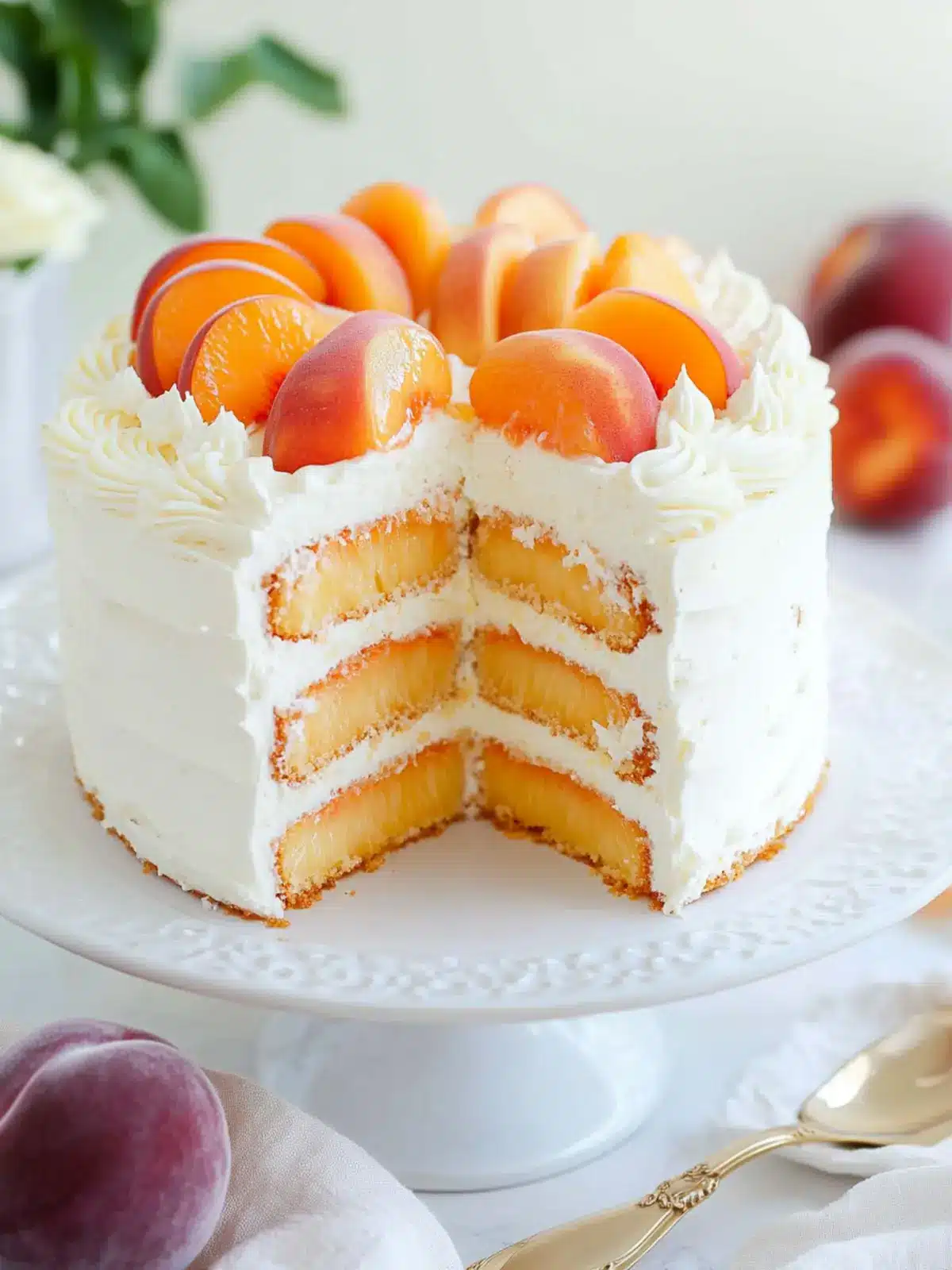 Peaches and Cream Layer Cake: Your Summer Slice of Joy 3 Peaches and Cream Layer Cake