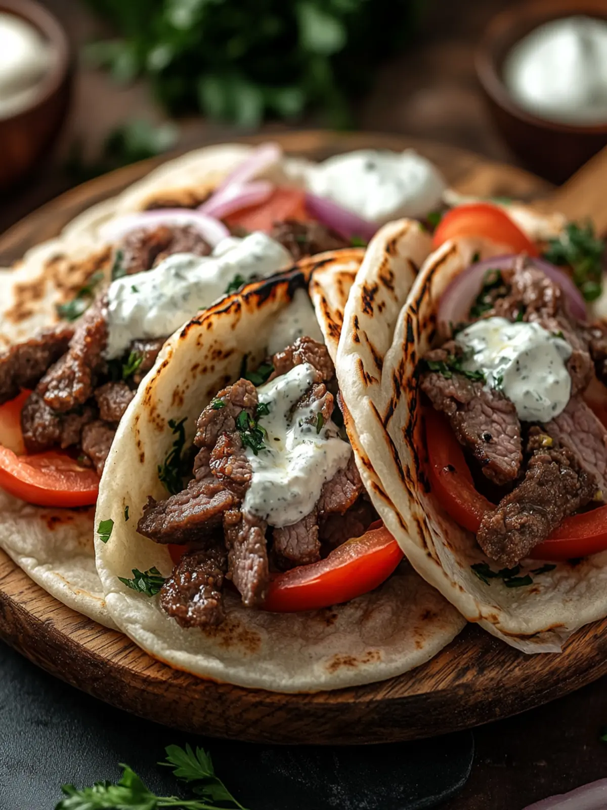 Delicious Ground Beef Gyros with Easy Homemade Tzatziki 3 Ground Beef Gyro