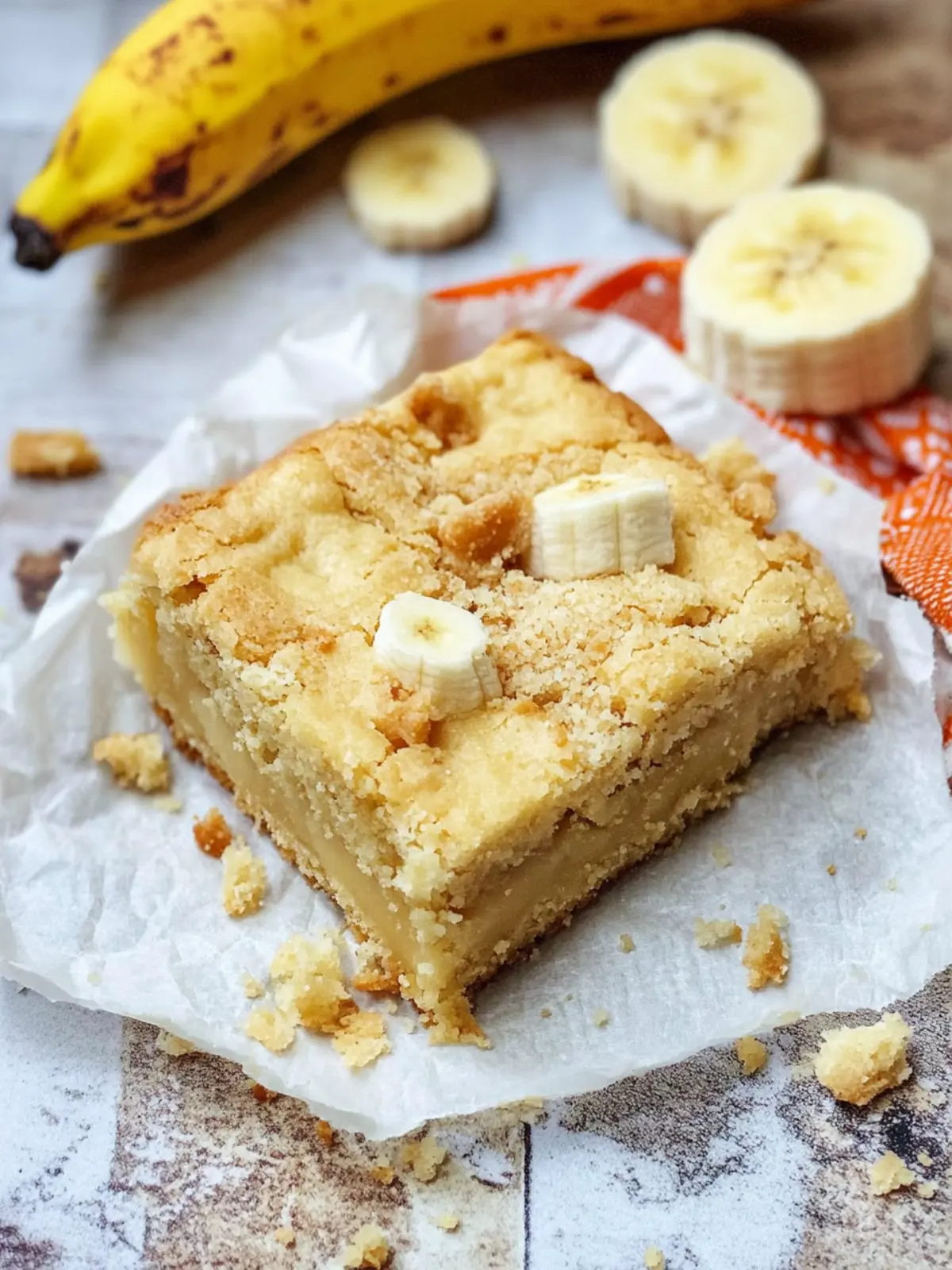 Irresistible Banana Blondies with Creamy Vanilla Wafer Crust 4 Banana Blondies