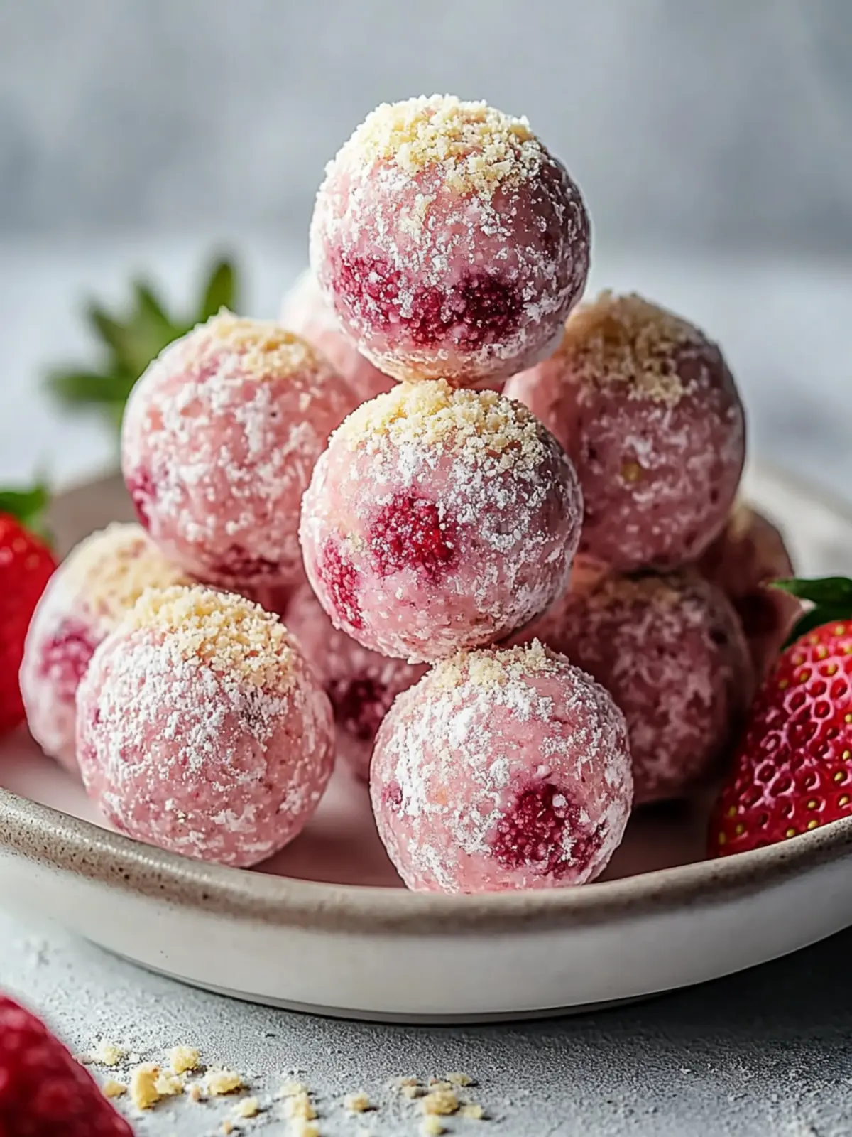 Delicious Strawberry Cheesecake Protein Balls Ready in 15 Minutes 2 Strawberry Cheesecake Protein Balls