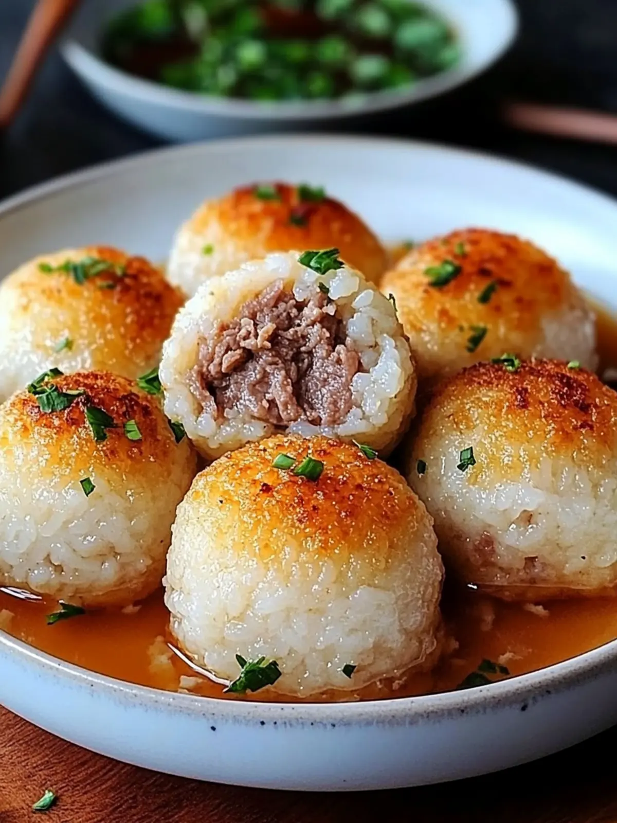 Crispy Golden Rice Balls with Beef: A Snack You'll Love 3 Golden Rice Balls with Beef