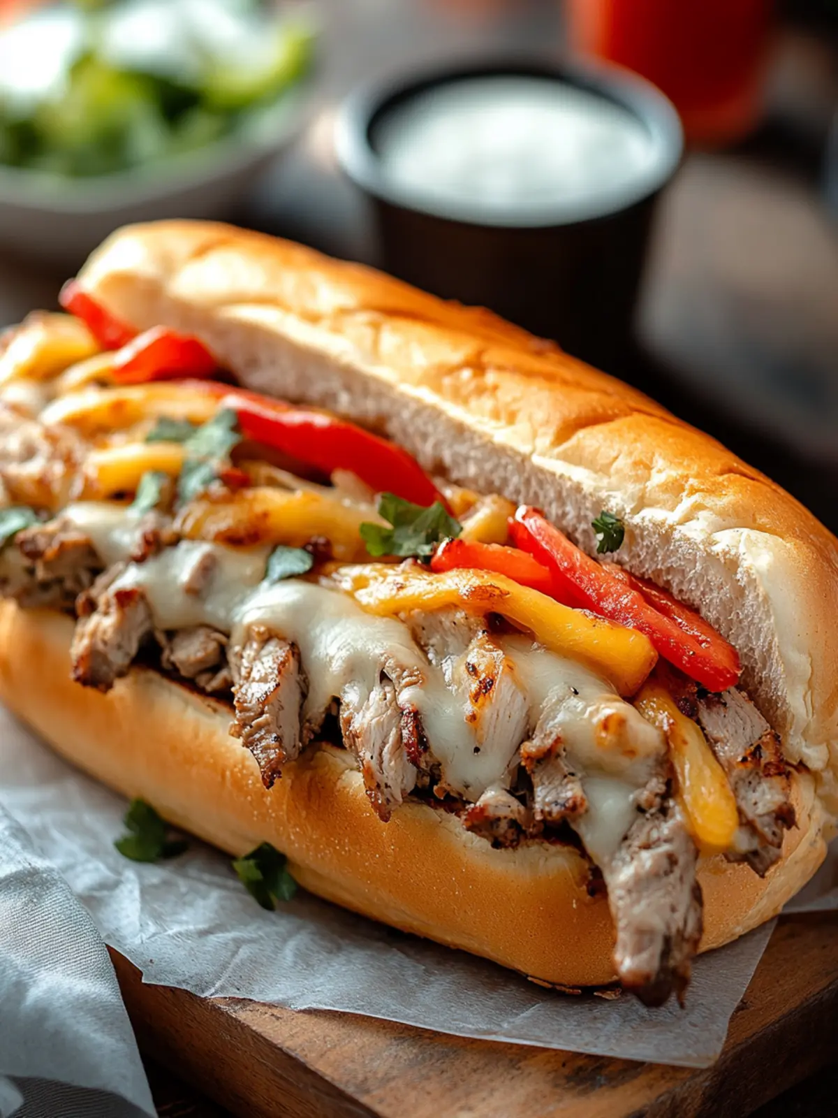 Mouthwatering Chicken Cheese Steak Sandwiches in Minutes 4 Chicken Cheese Steak Sandwiches