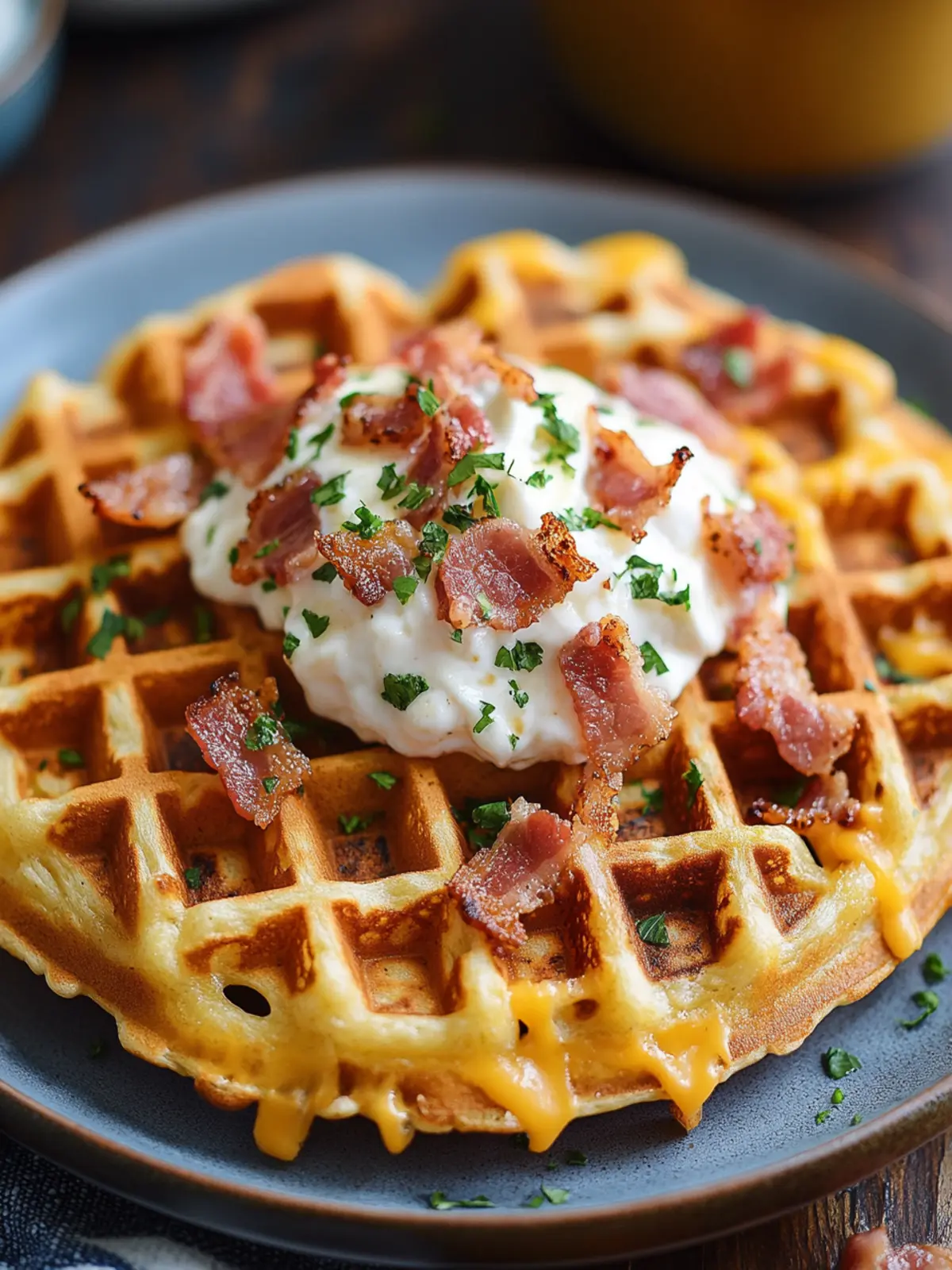 Bacon and Cheese Loaded Hashbrown Waffles for Lazy Mornings 3 Bacon and Cheese Loaded Hashbrown Waffles
