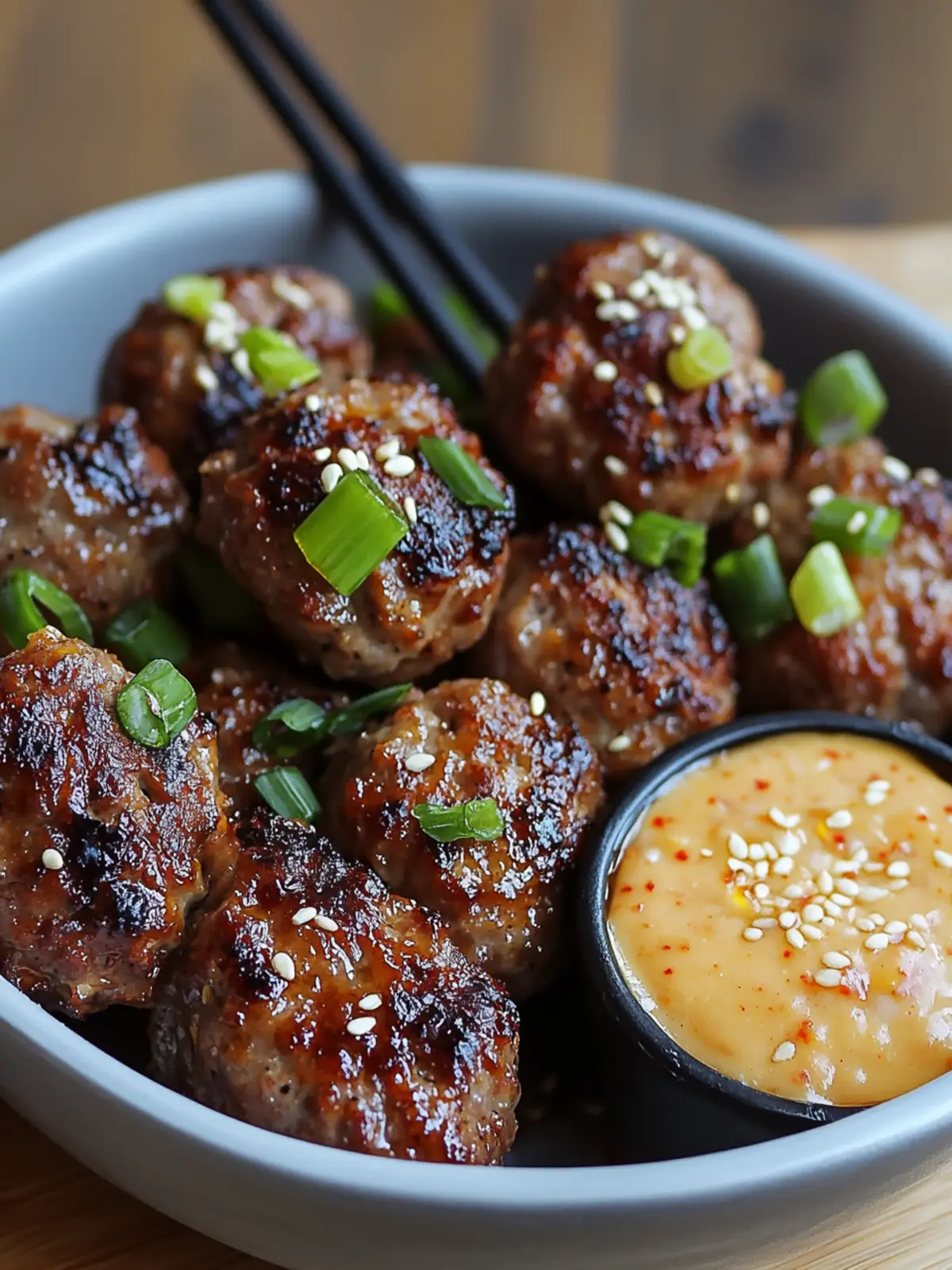 Korean BBQ Meatballs with Spicy Mayo Dip for Flavor Lovers 3 Korean BBQ Meatballs with Spicy Mayo Dip