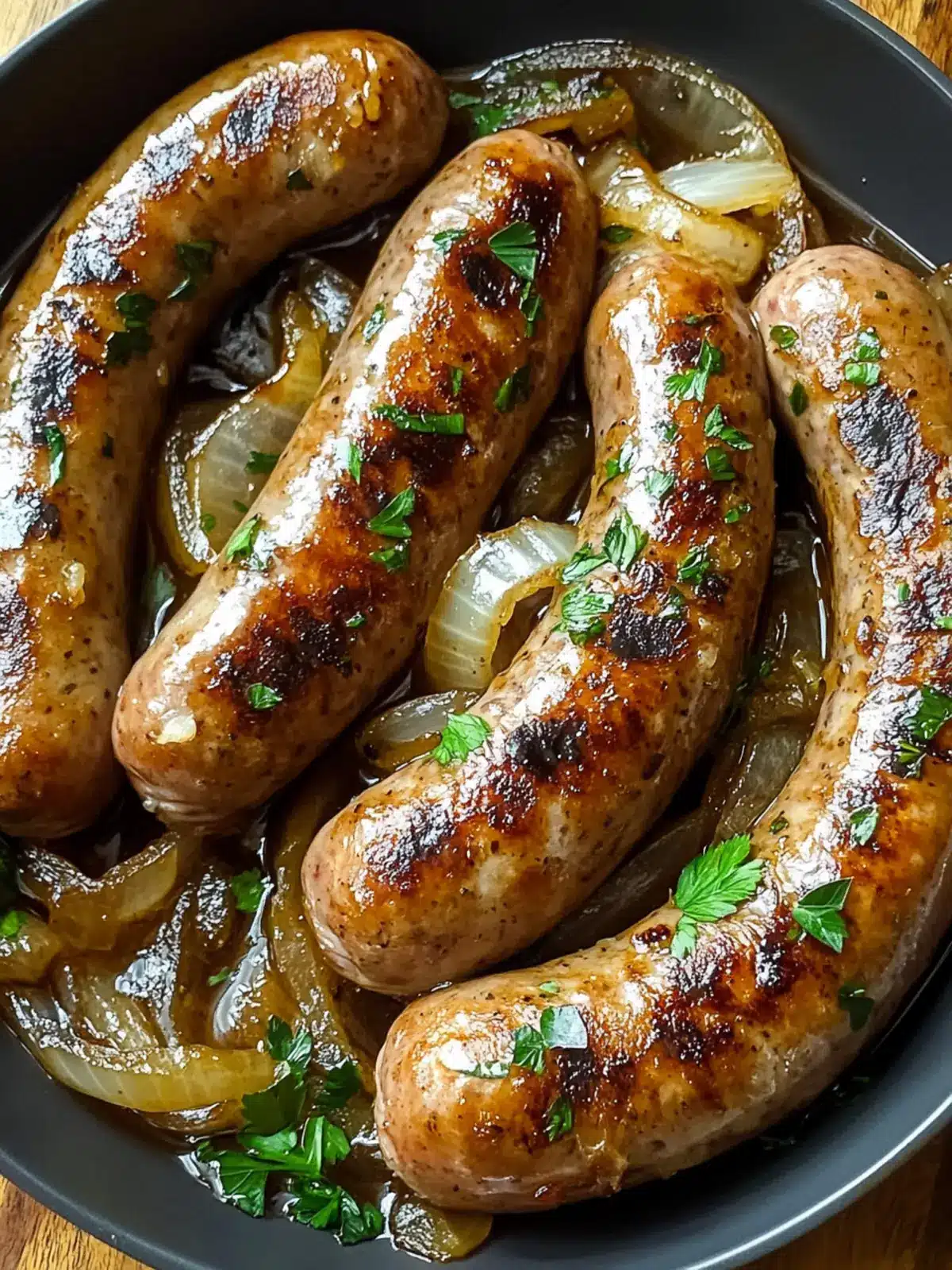 Savor Oven Braised Beer Brats with Caramelized Onions Delight 2 Oven Braised Beer Brats with Caramelized Onions