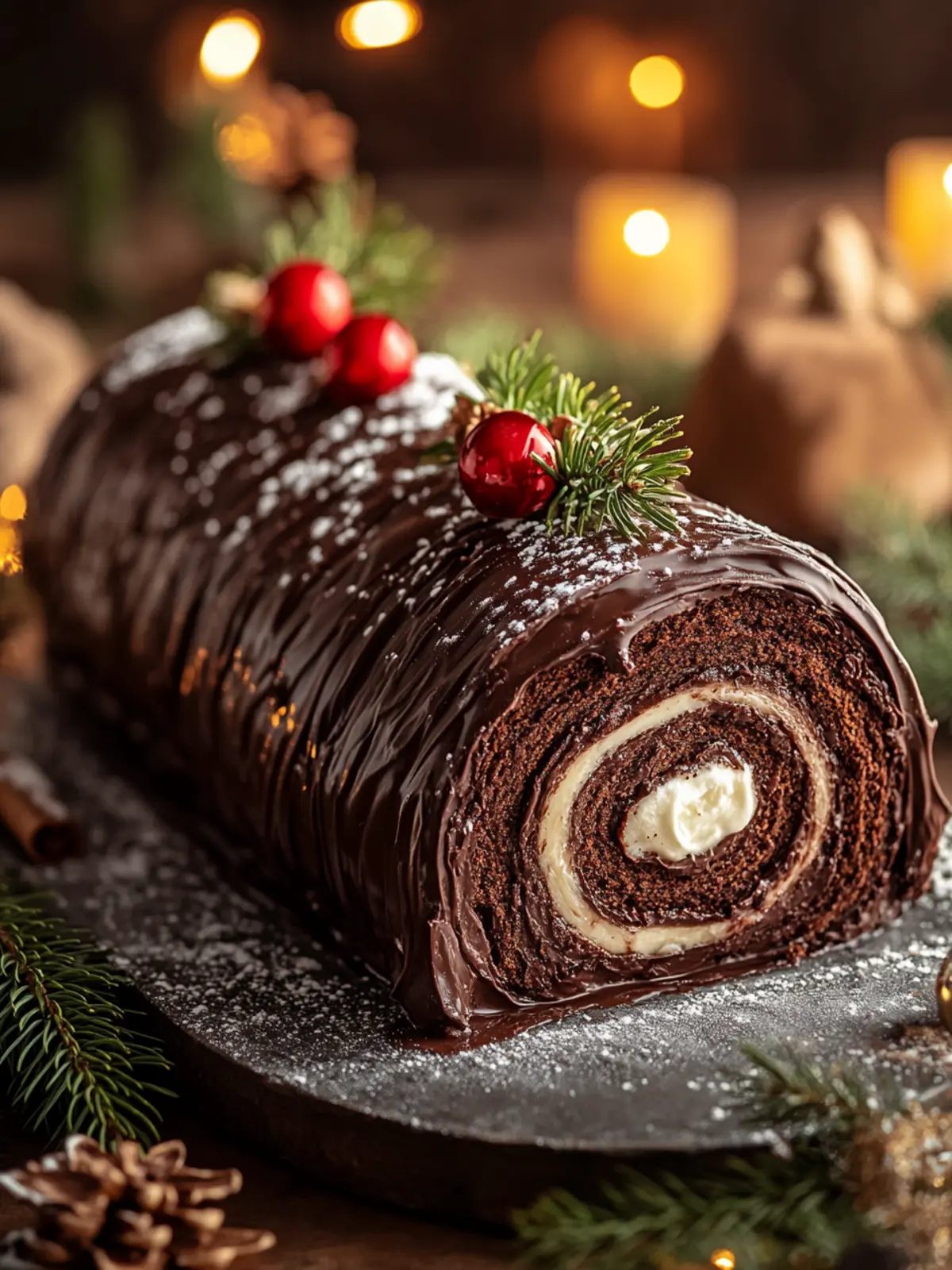 Decadent Chocolate Yule Log for a Festive Holiday Delight 4 Chocolate Yule Log