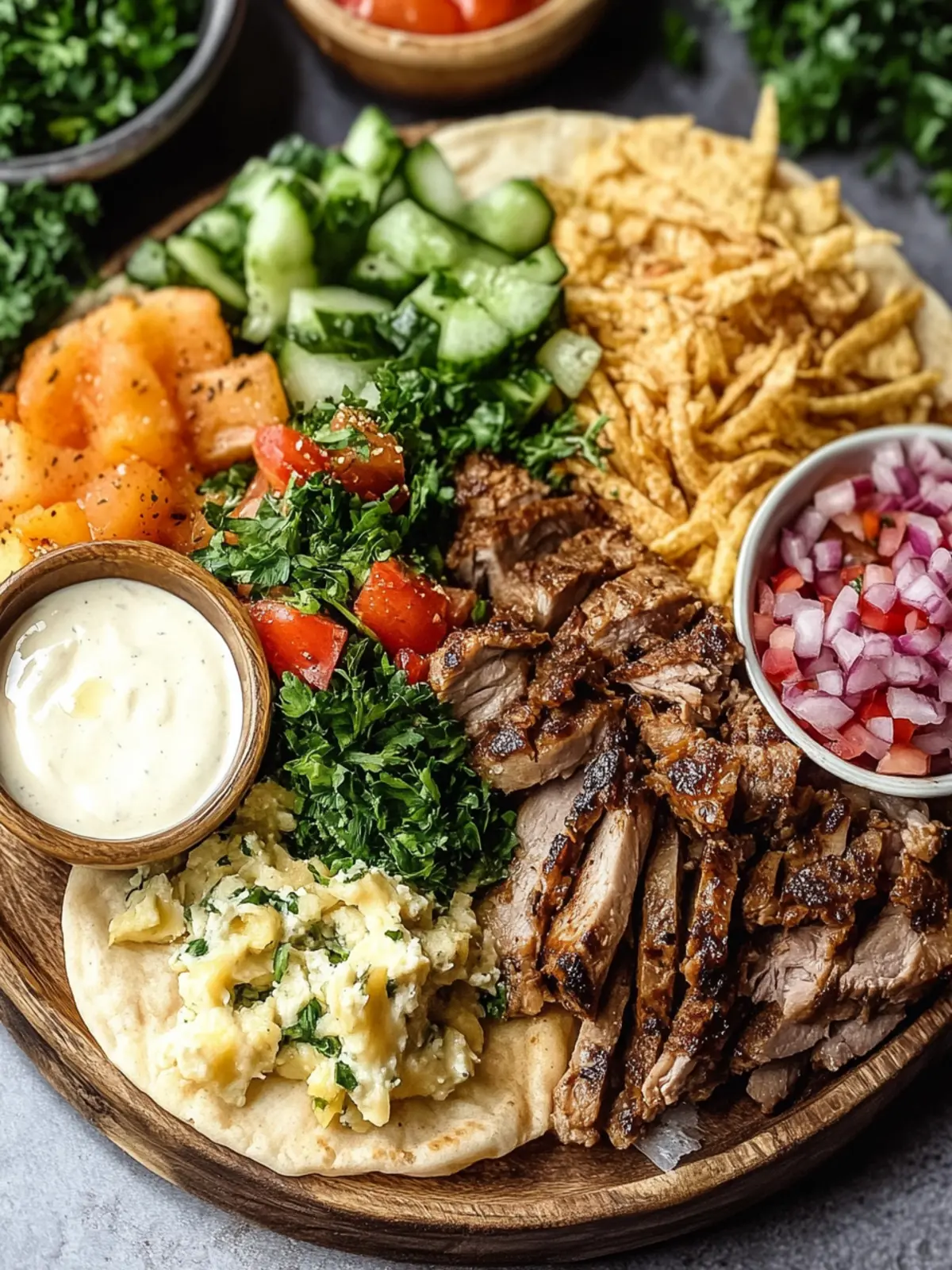 Delicious Lebanese Shawarma Platter Perfect for Sharing 3 Lebanese Shawarma Platter