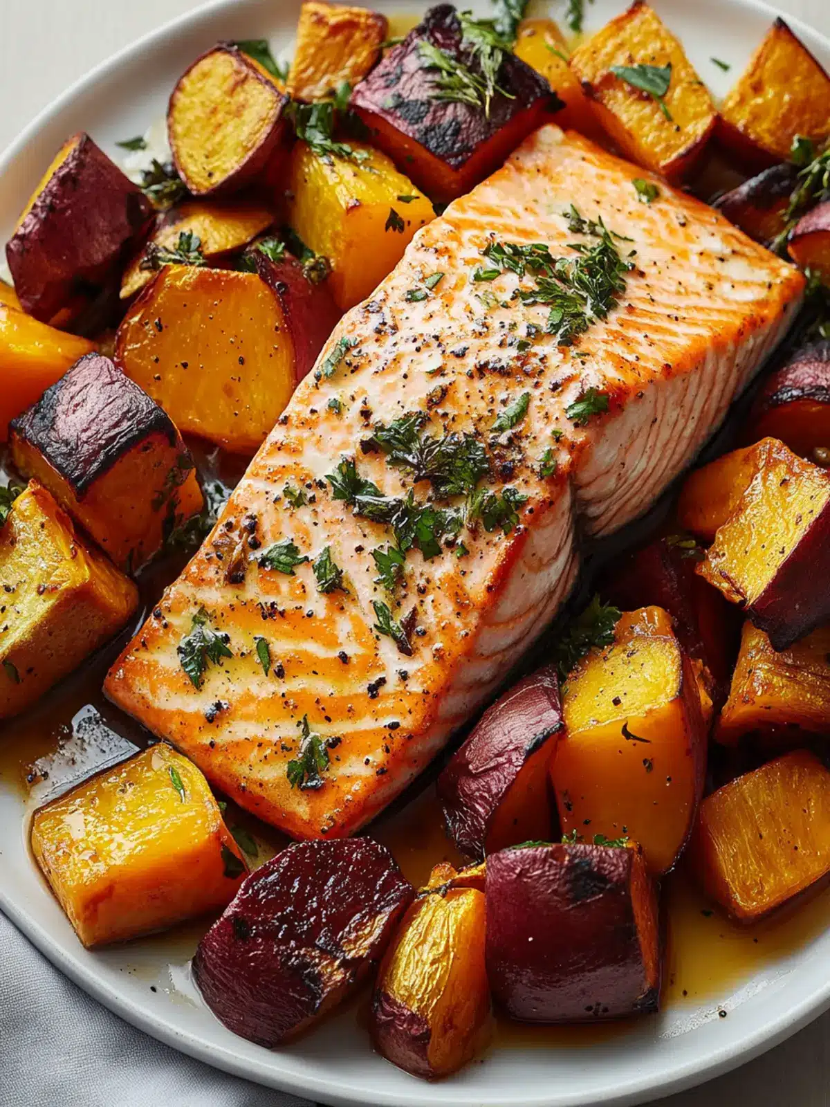 Maple-Glazed Salmon with Roasted Root Veggies Delight 4 Maple-Glazed Salmon with Roasted Root Vegetables