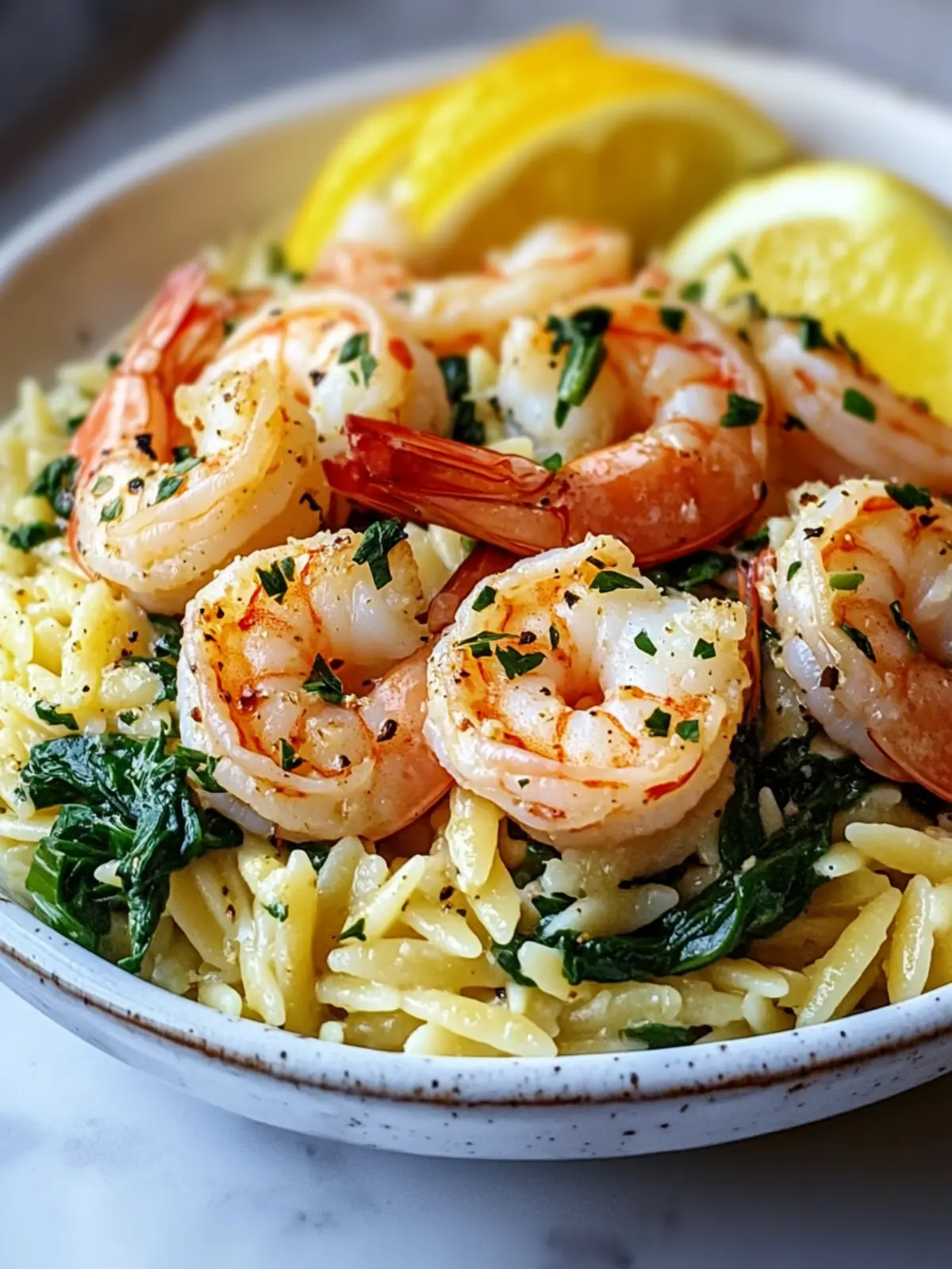Lemon Garlic Shrimp with Spinach Orzo for Quick Weeknight Bliss 4 Lemon Garlic Shrimp with Spinach Orzo