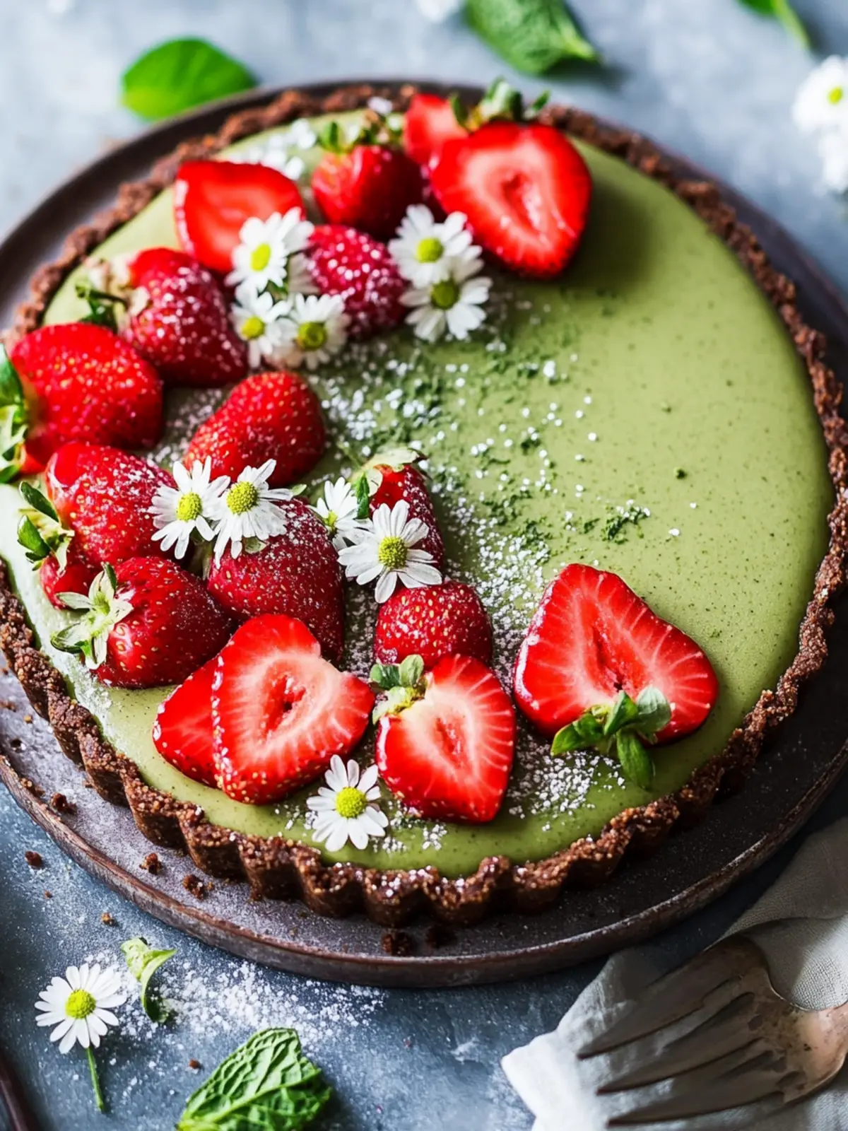 Delight in This Vegan Matcha Strawberry Tart Adventure 2 Vegan matcha strawberry tart
