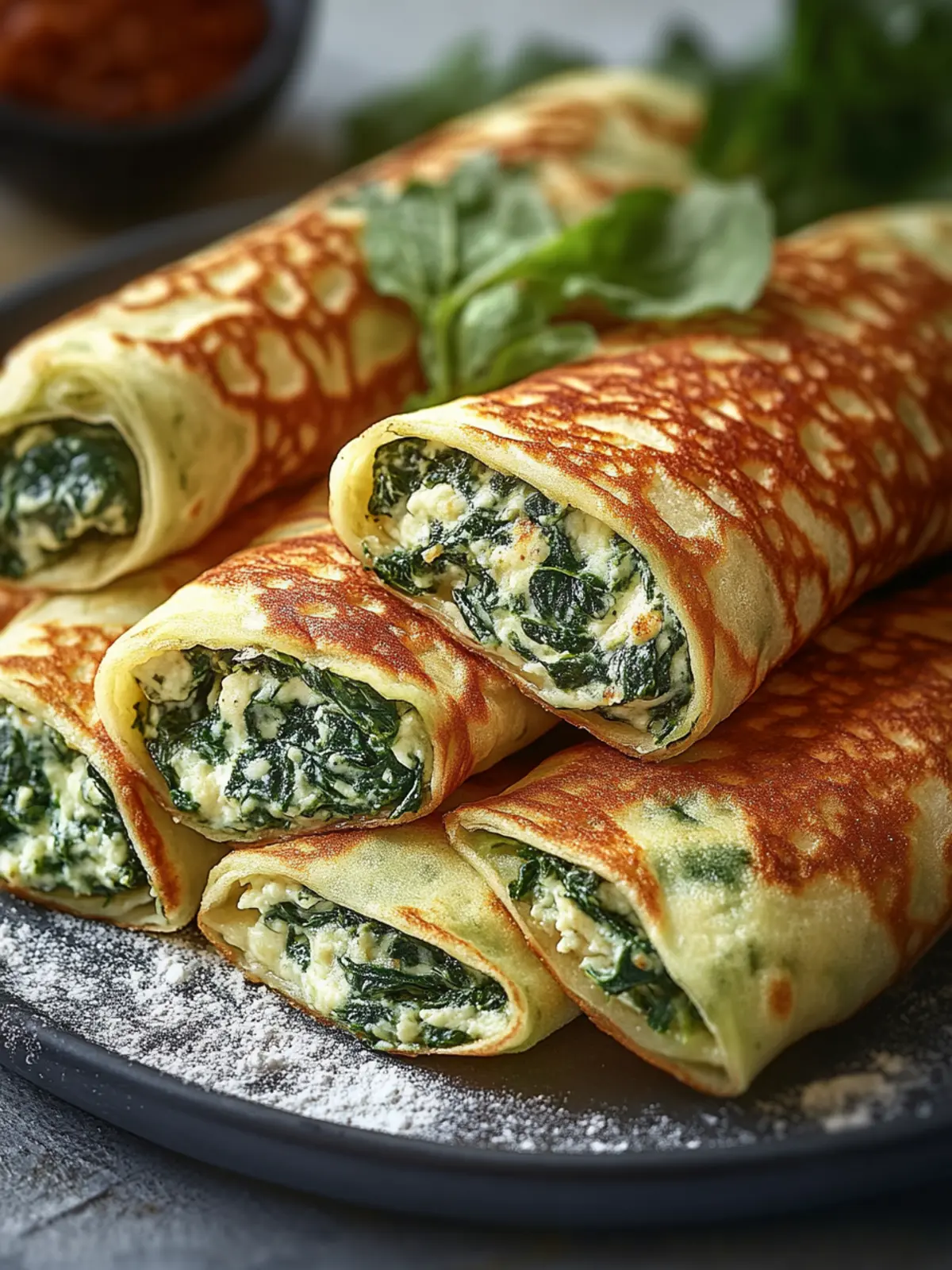 Spinach Cheese Stuffed Crêpe Rolls for Effortless Gourmet Dining 3 Spinach Cheese Stuffed Crêpe Rolls
