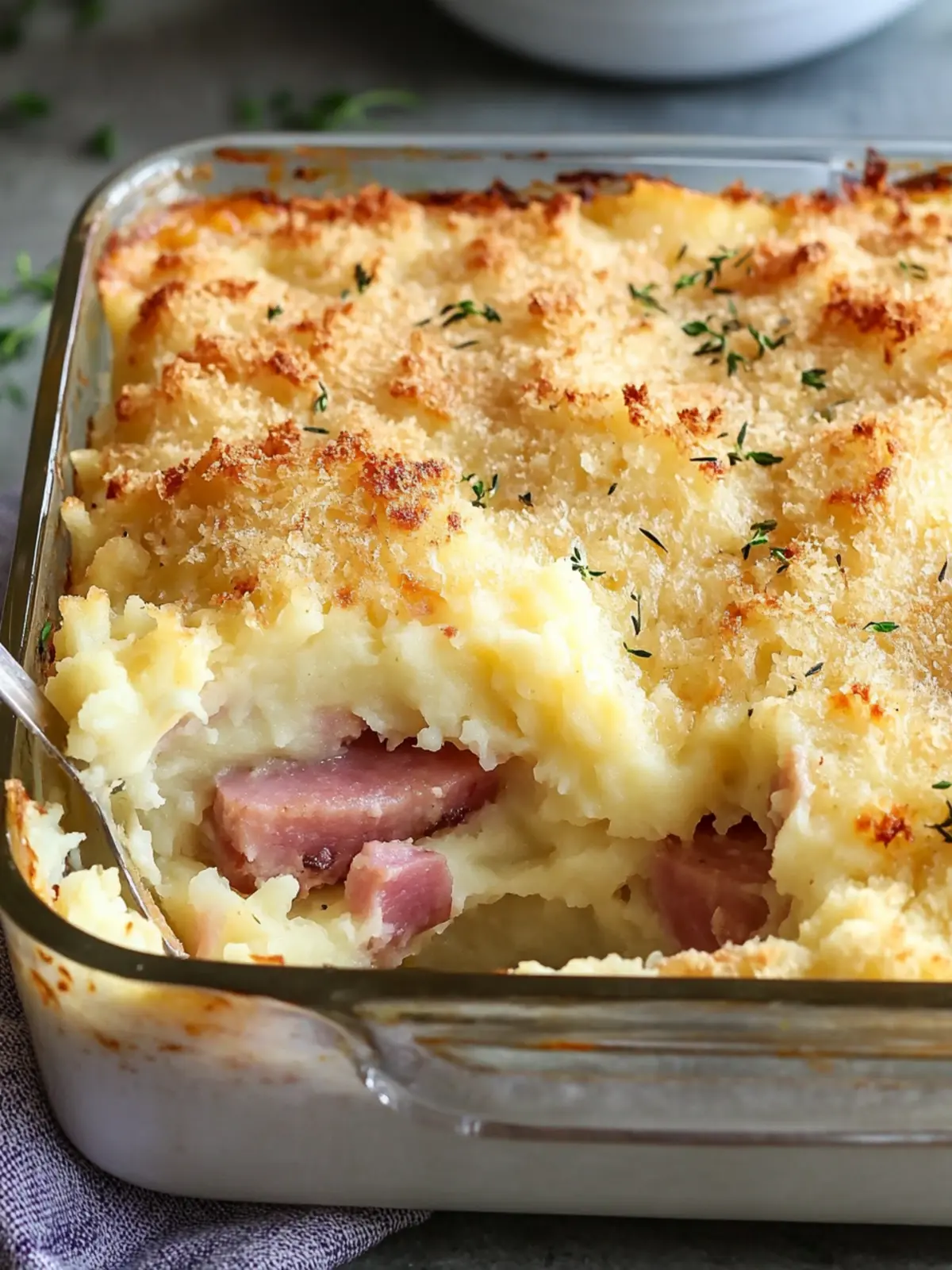 Cheesy Mashed Potato & Ham Bake: Comfort Food Bliss 3 Cheesy Mashed Potato & Ham Bake