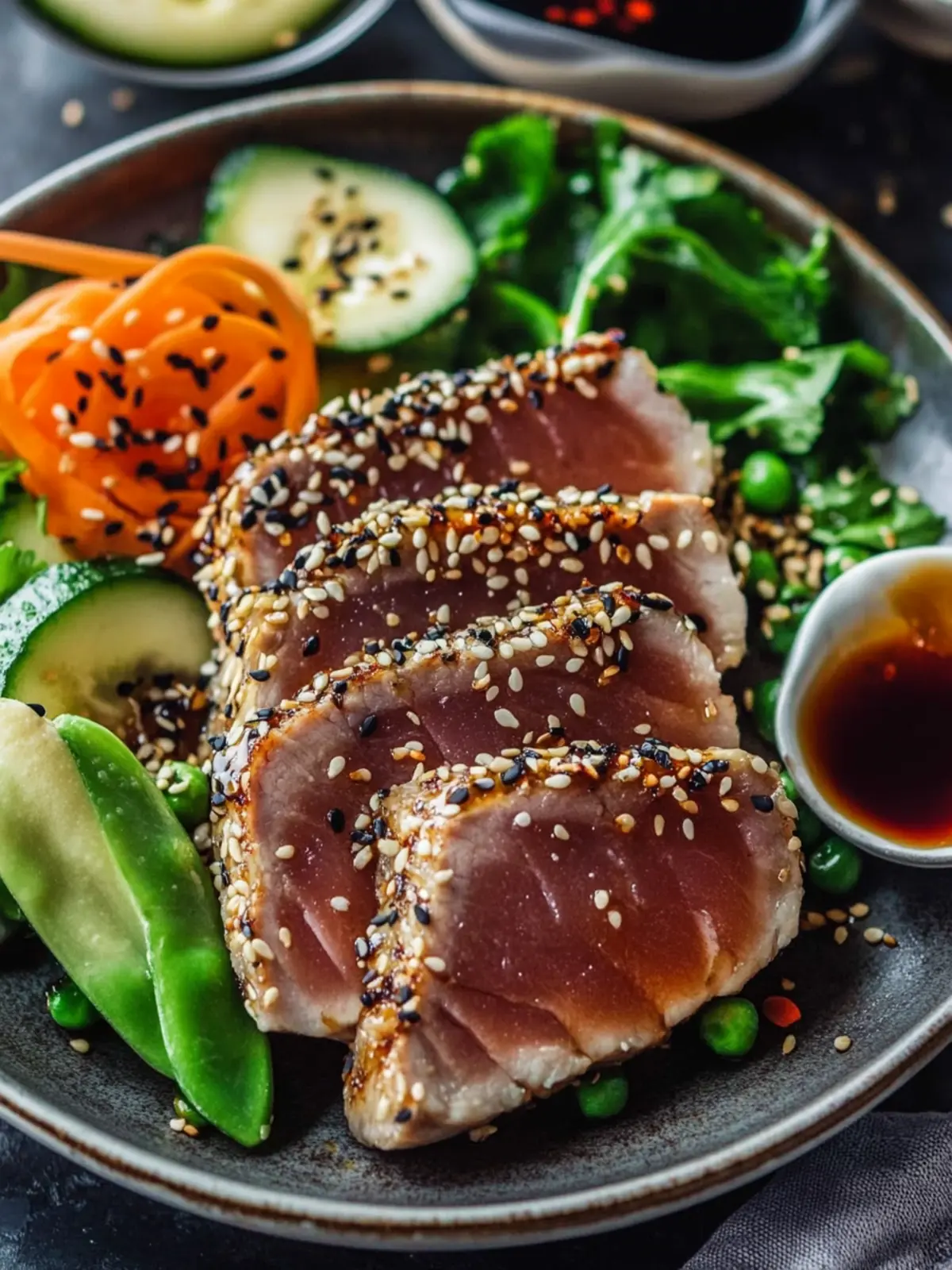 Savory Sesame Tuna Steak Plate Ready in 20 Minutes! 3 Sesame Tuna Steak Plate