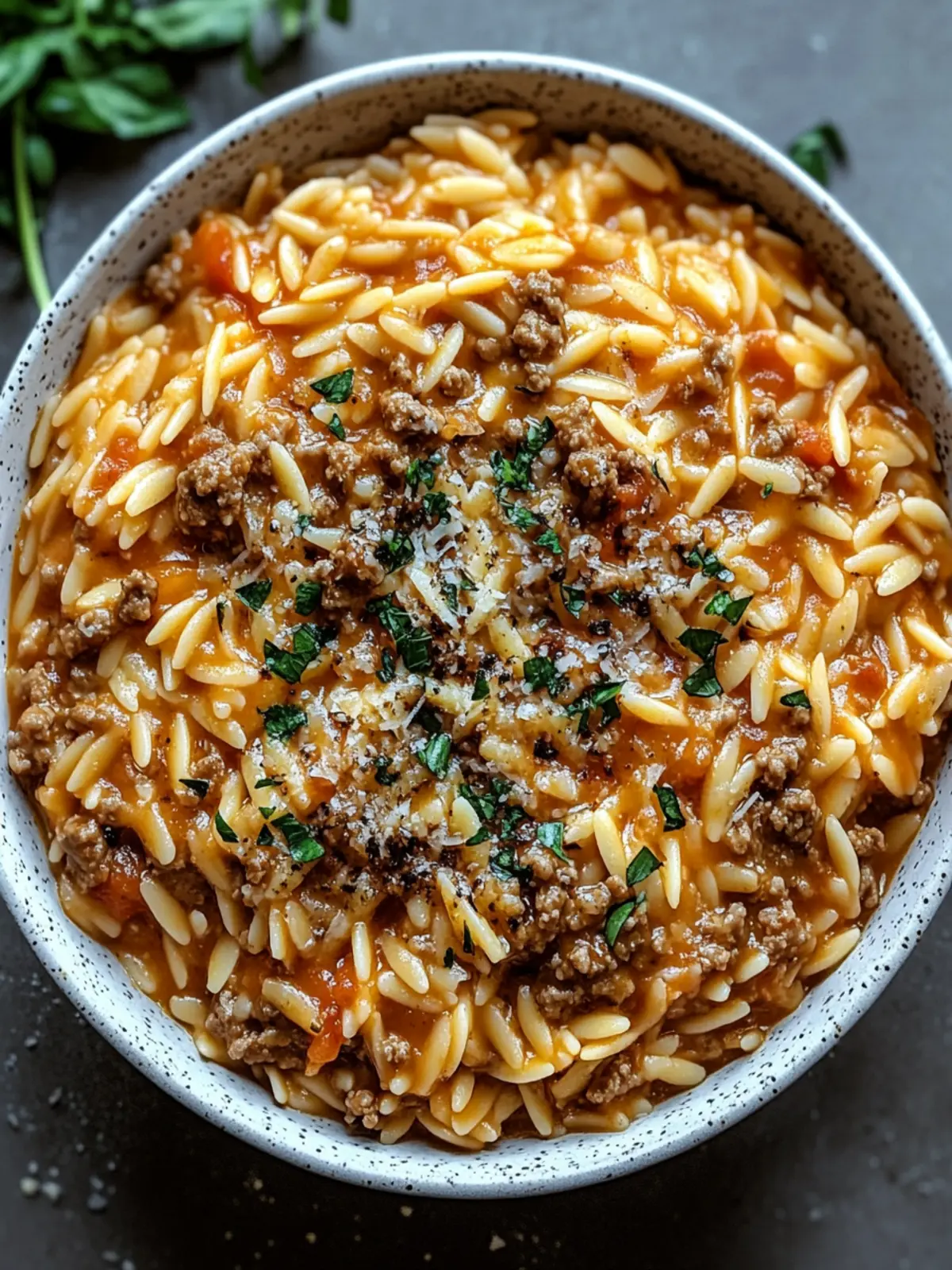 Creamy Ground Beef Orzo with Tomato Cream Sauce Bliss 4 Ground Beef Orzo with Tomato Cream Sauce