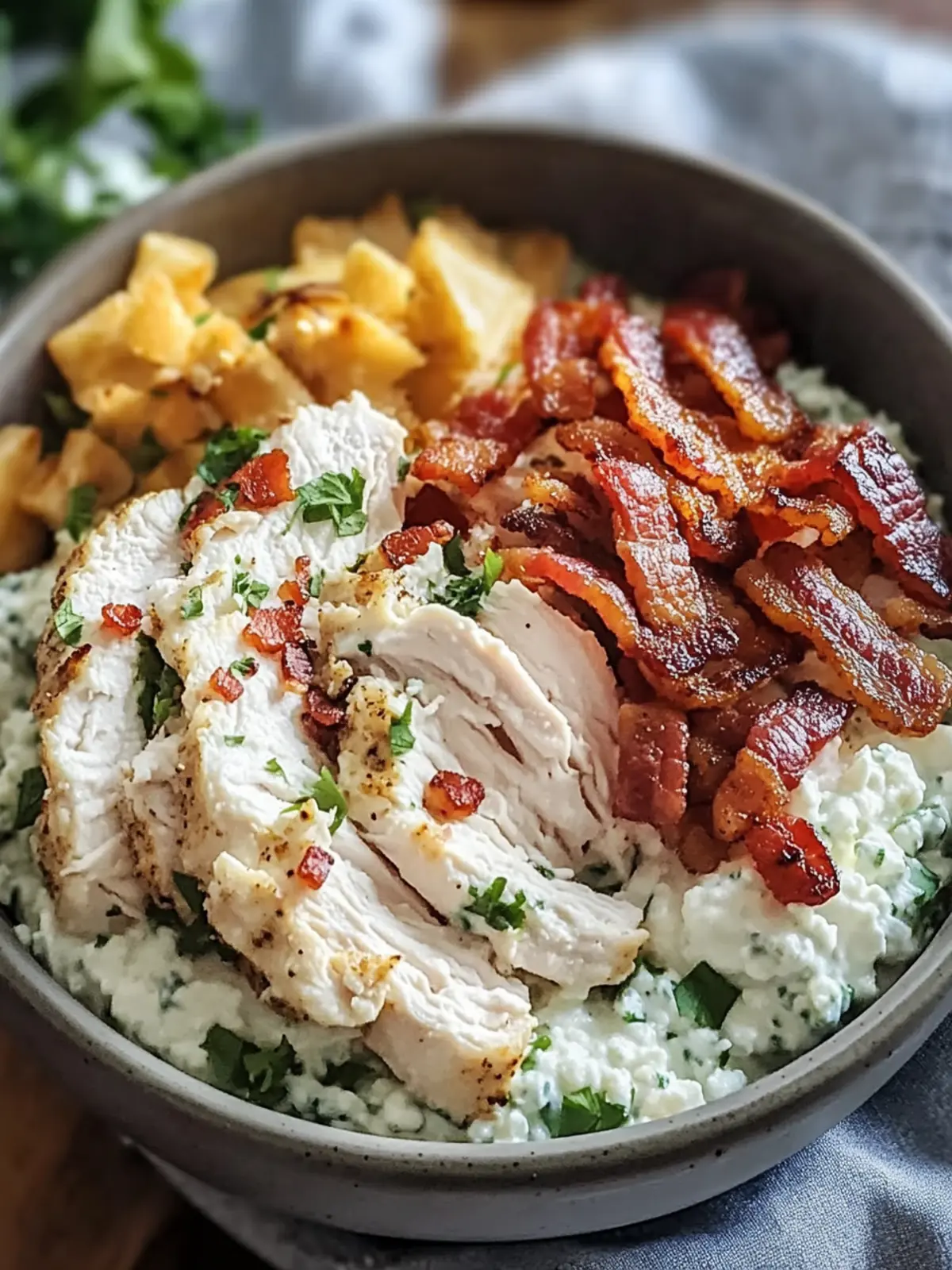 Savory Chicken Bacon Ranch Cottage Cheese Bowl for Easy Meals 3 Chicken Bacon Ranch Cottage Cheese Bowl