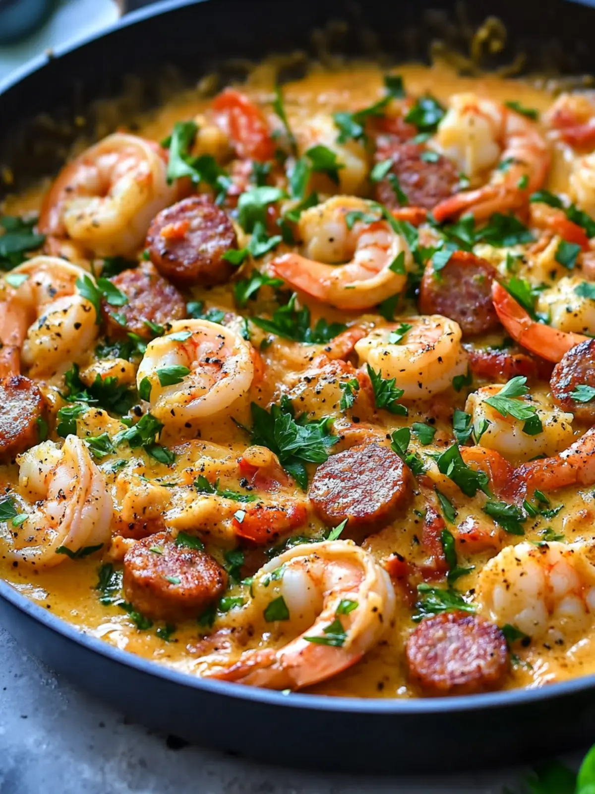 Delicious Spicy Creamy Keto Shrimp and Sausage Skillet in 30 Mins 3 Spicy Creamy Keto Shrimp and Sausage Skillet