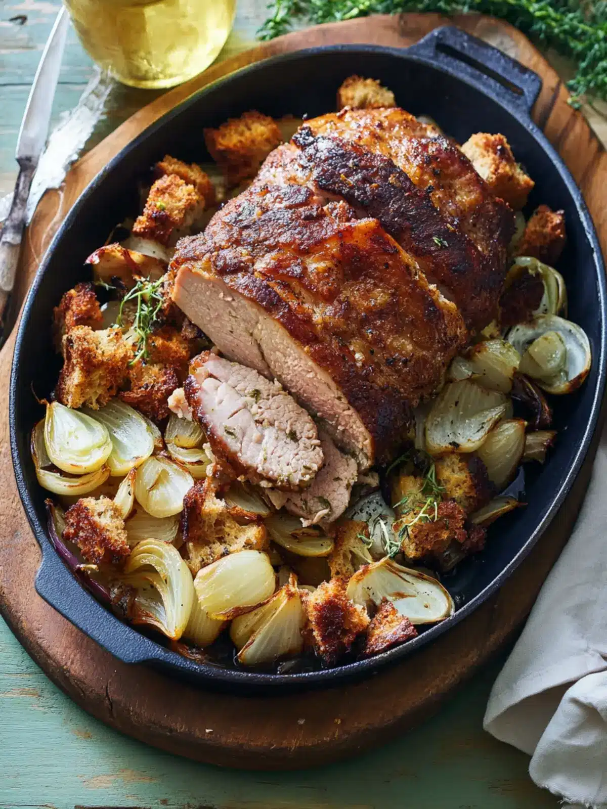 Savory Roast Pork Loin with Fennel and Chunky Croutons Delight 4 Roast Pork Loin with Fennel and Chunky Croutons