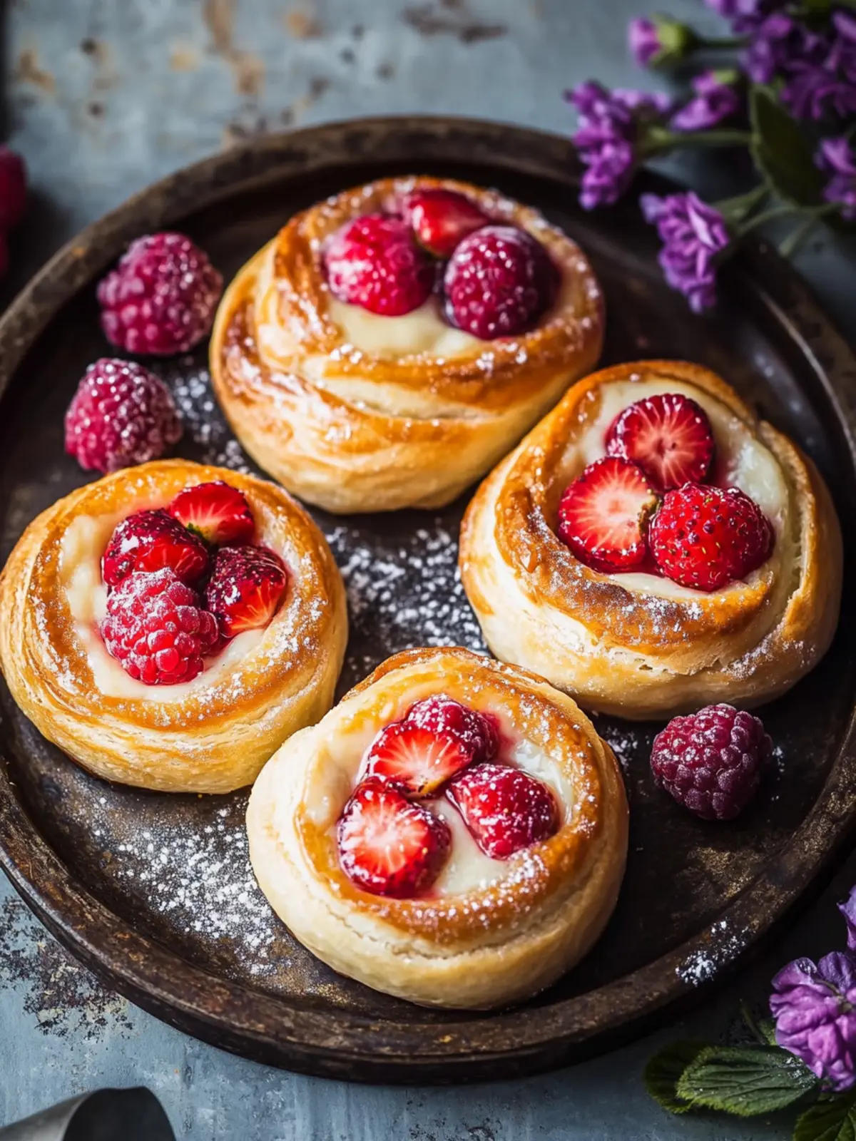 Vegan Polish Sweet Cheese Rolls with Berries for Cozy Mornings 2 Vegan Polish sweet cheese rolls with berries