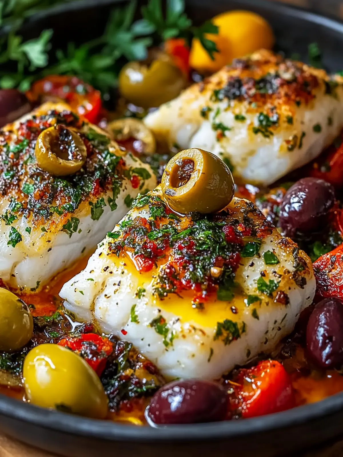 Mediterranean Baked Cod with Olives for a Heart-Healthy Dinner 2 Mediterranean Baked Cod with Olives