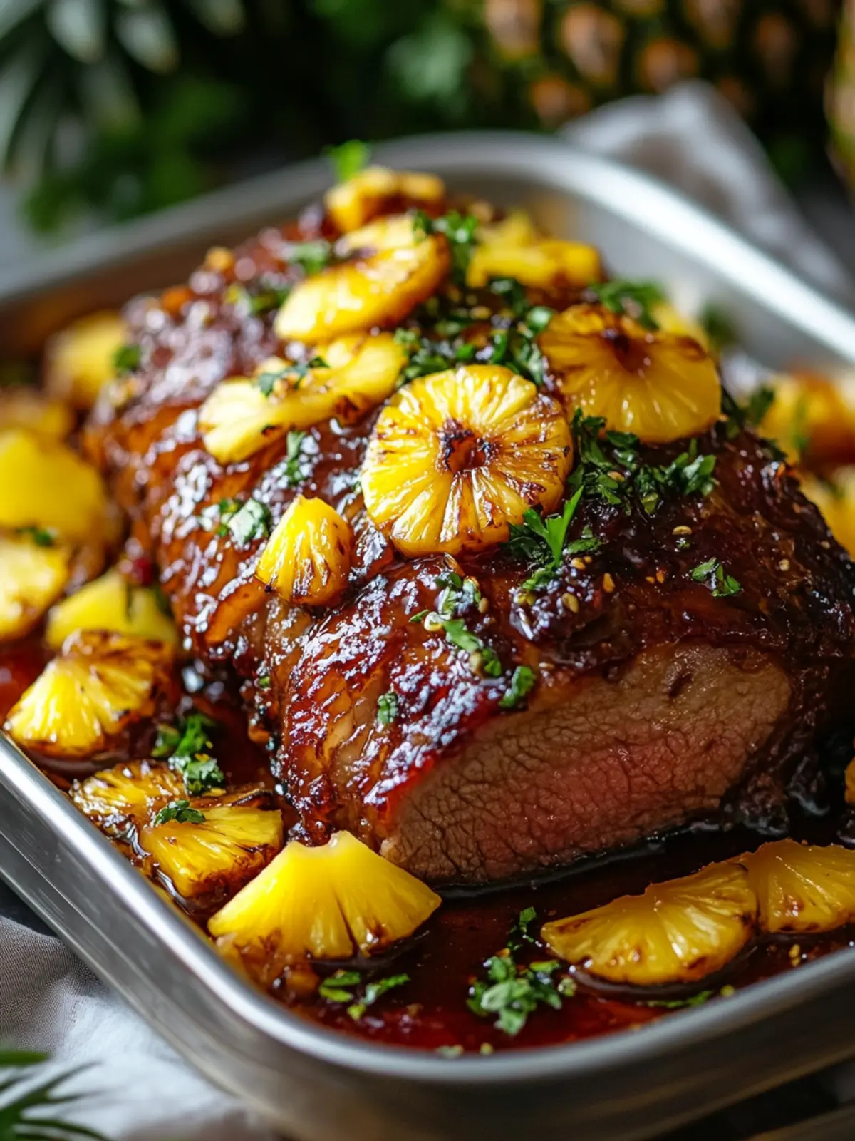 Savory Glazed Beef Leg with Pineapple and Honey Recipe Magic 4 Glazed Beef Leg with Pineapple and Honey