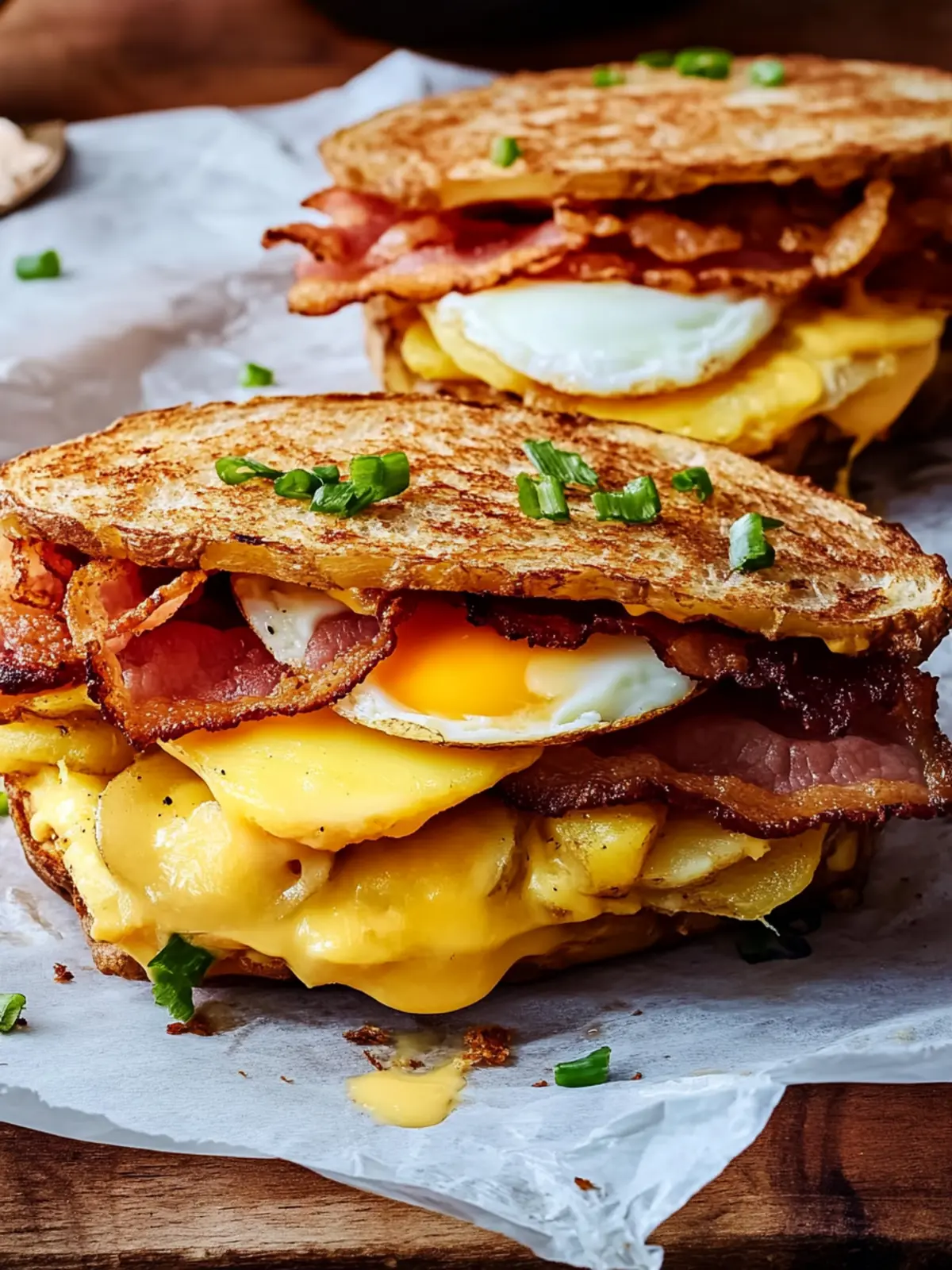 Crispy Potato, Bacon, Egg & Cheese Sandwiches for All-Day Cravings 4 Crispy Potato, Bacon, Egg & Cheese Sandwiches