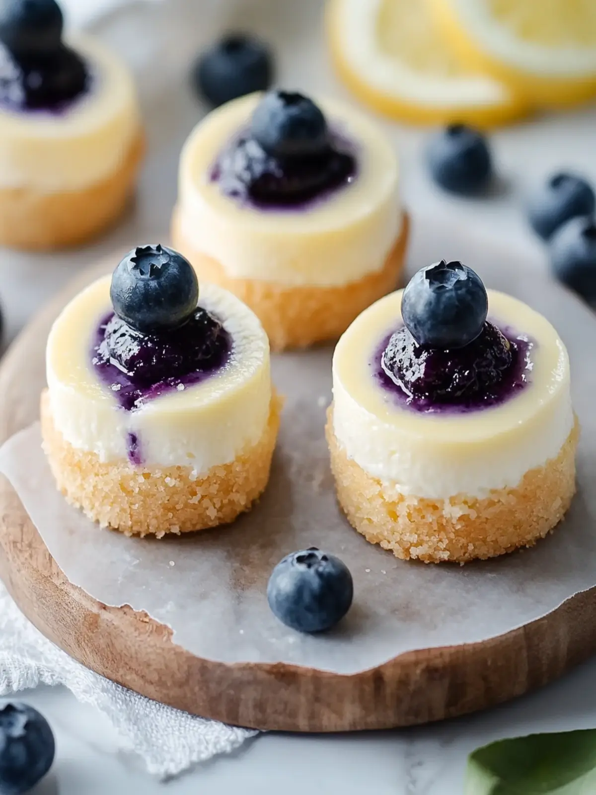 Irresistible Mini Lemon Blueberry Cheesecakes for Summer Joy 4 Mini Lemon Blueberry Cheesecakes