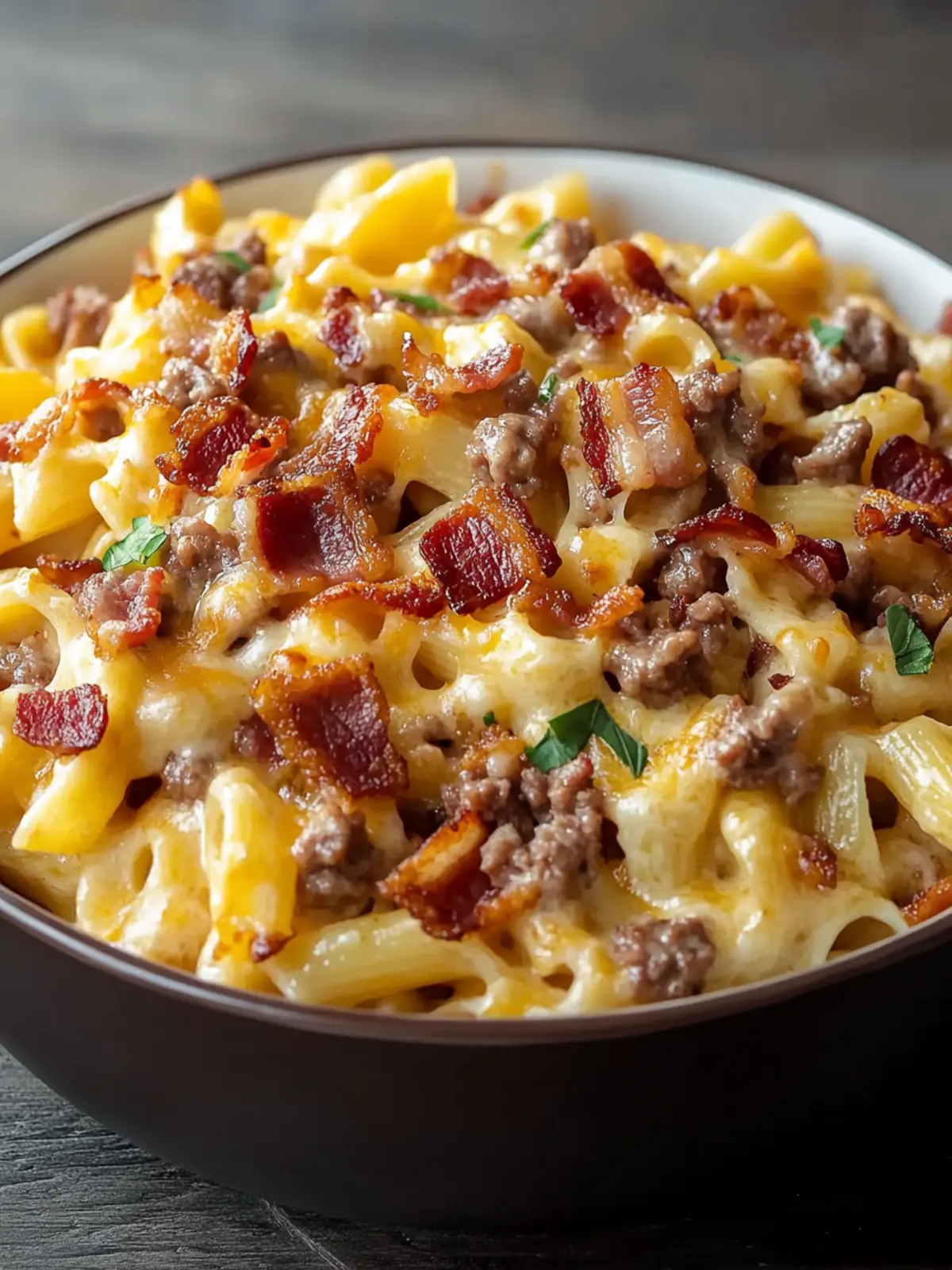 Creamy Loaded Bacon Cheeseburger Alfredo Pasta to Delight You 3 Loaded Bacon Cheeseburger Alfredo Pasta