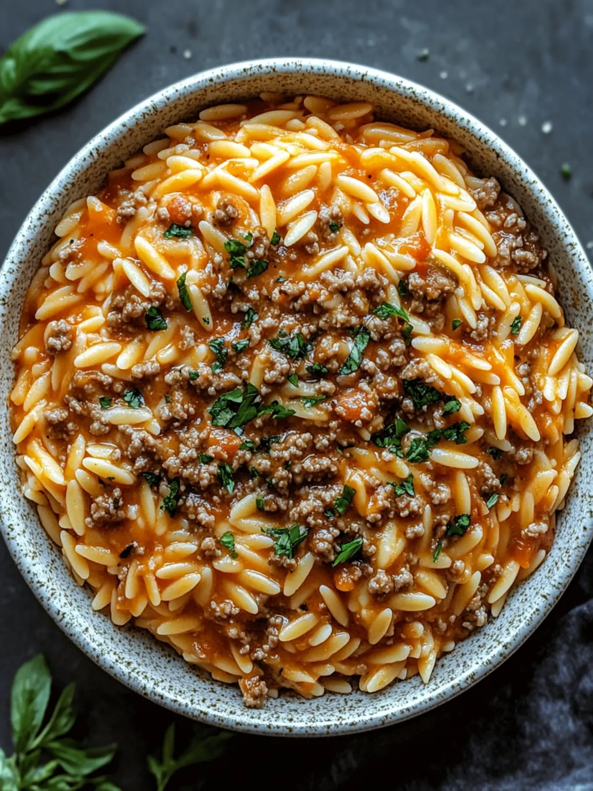 Creamy Ground Beef Orzo with Tomato Cream Sauce Bliss 3 Ground Beef Orzo with Tomato Cream Sauce