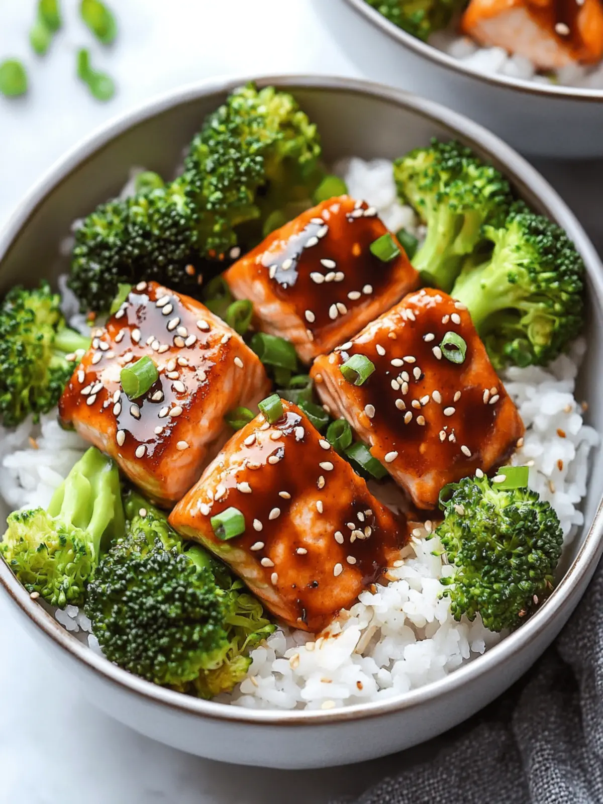 Savory Teriyaki Salmon Bowls with Broccoli in 30 Minutes 2 Teriyaki Salmon Bowls with Broccoli
