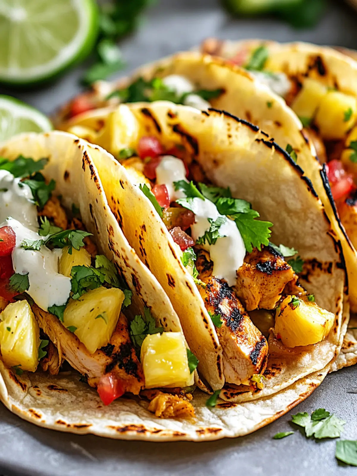 Zesty Chili Lime Chicken Tacos with Sweet Grilled Pineapple Salsa 2 Chili Lime Chicken Tacos with Grilled Pineapple Salsa