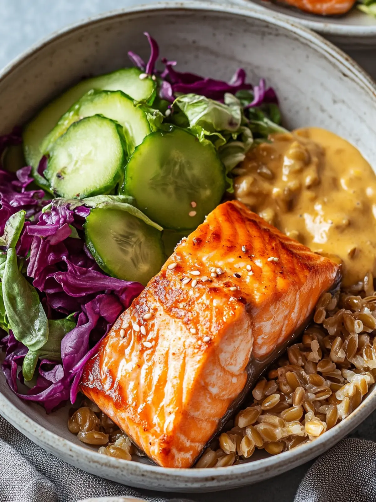 Miso Salmon & Farro Bowl: A Flavor-Packed Healthy Delight 4 Miso Salmon & Farro Bowl
