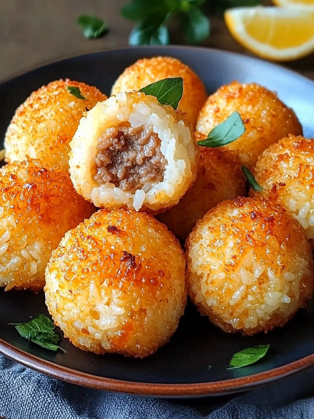 Crispy Golden Rice Balls with Beef: A Snack You'll Love 2 Golden Rice Balls with Beef