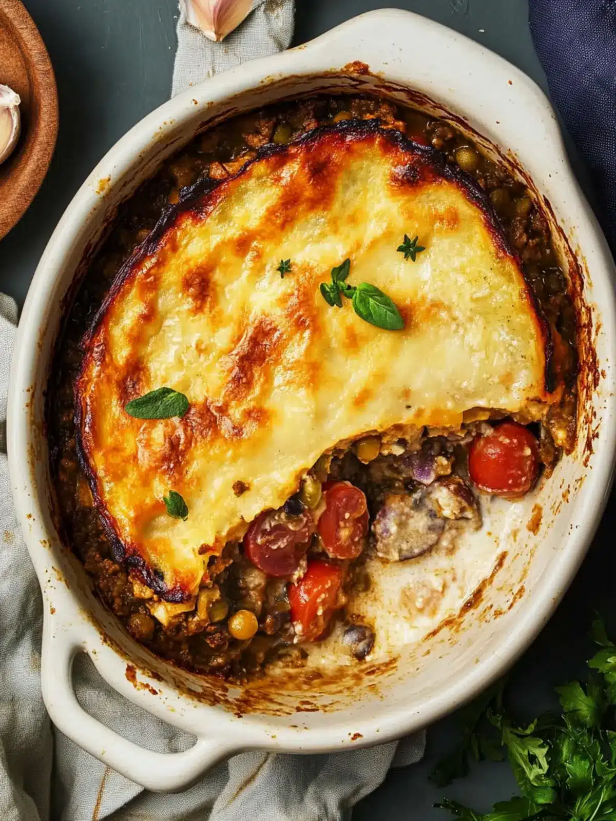Luscious Vegetarian Moussaka with Hearty Lentils Delight 3 Vegetarian Moussaka