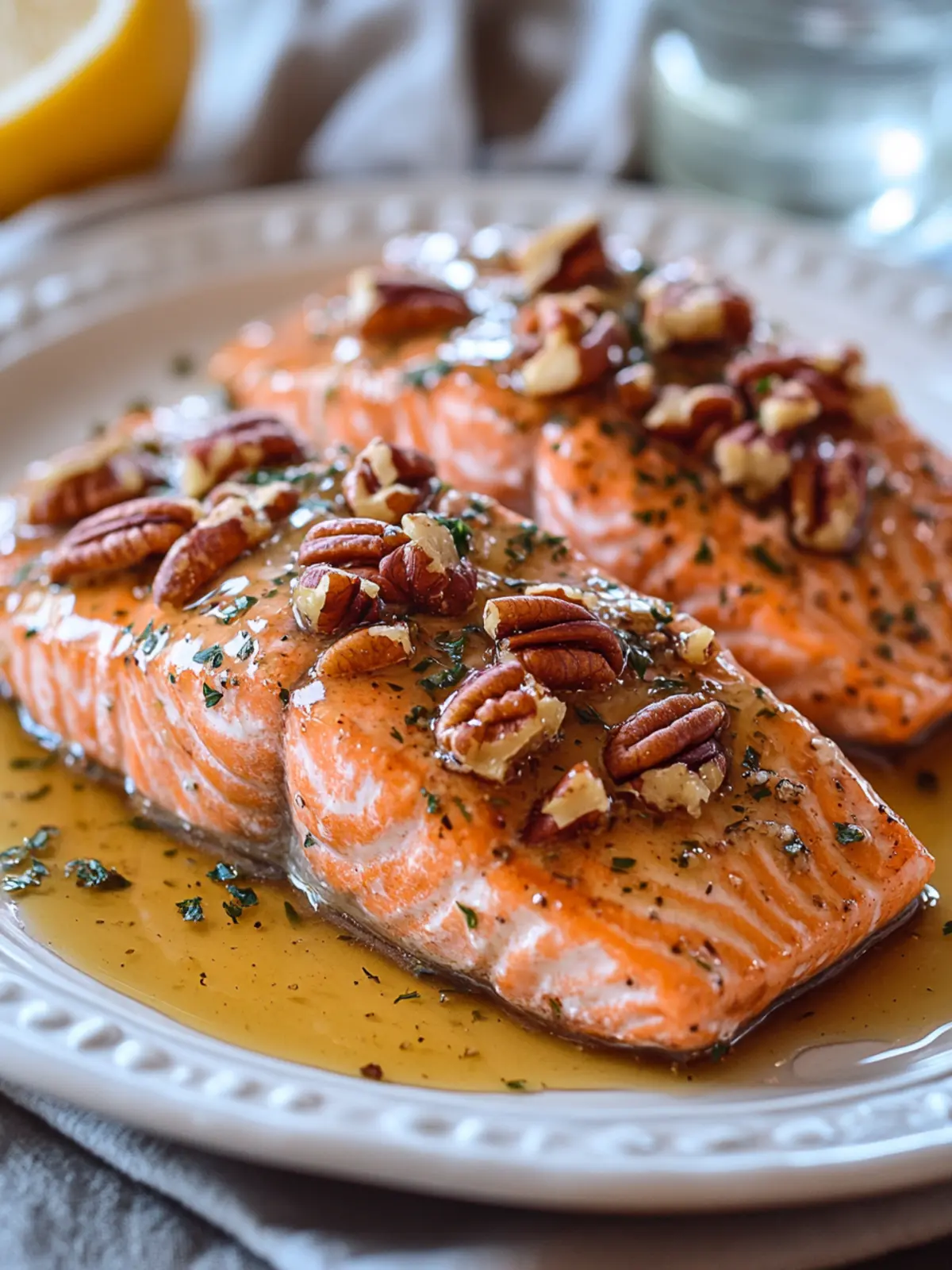 Maple Glazed Salmon with Pecans for a Quick Gourmet Delight 2 Maple Glazed Salmon with Pecans