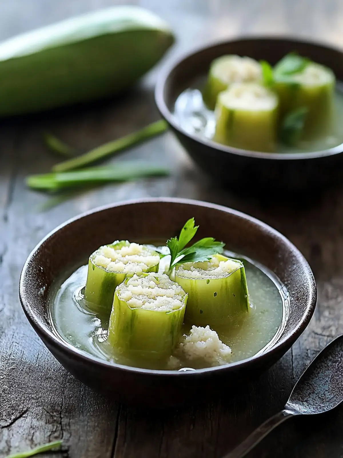 Savory Stuffed Bitter Melon Soup: A Vietnamese Delight 3 Stuffed Bitter Melon Soup