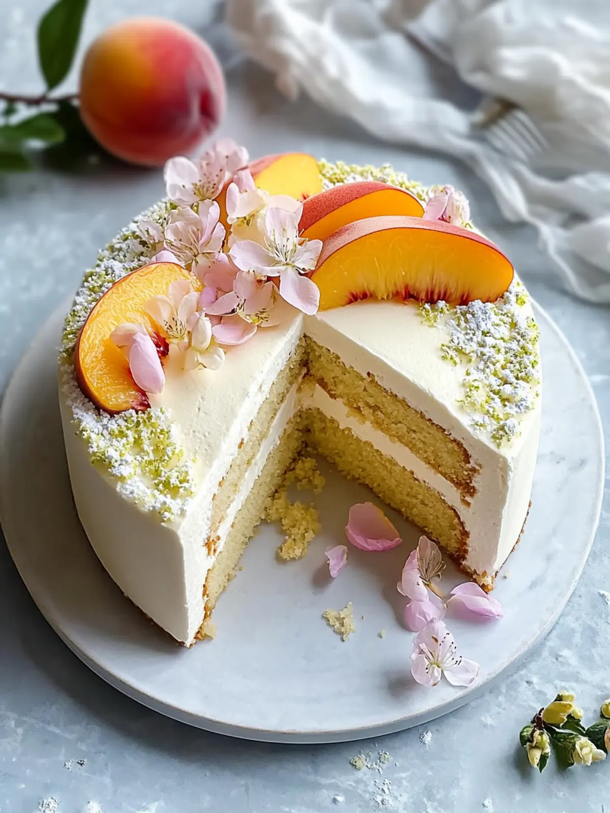 Jasmine, Peach & Vanilla Cake: Your Summer Sweet Escape 4 Jasmine, Peach & Vanilla Cake