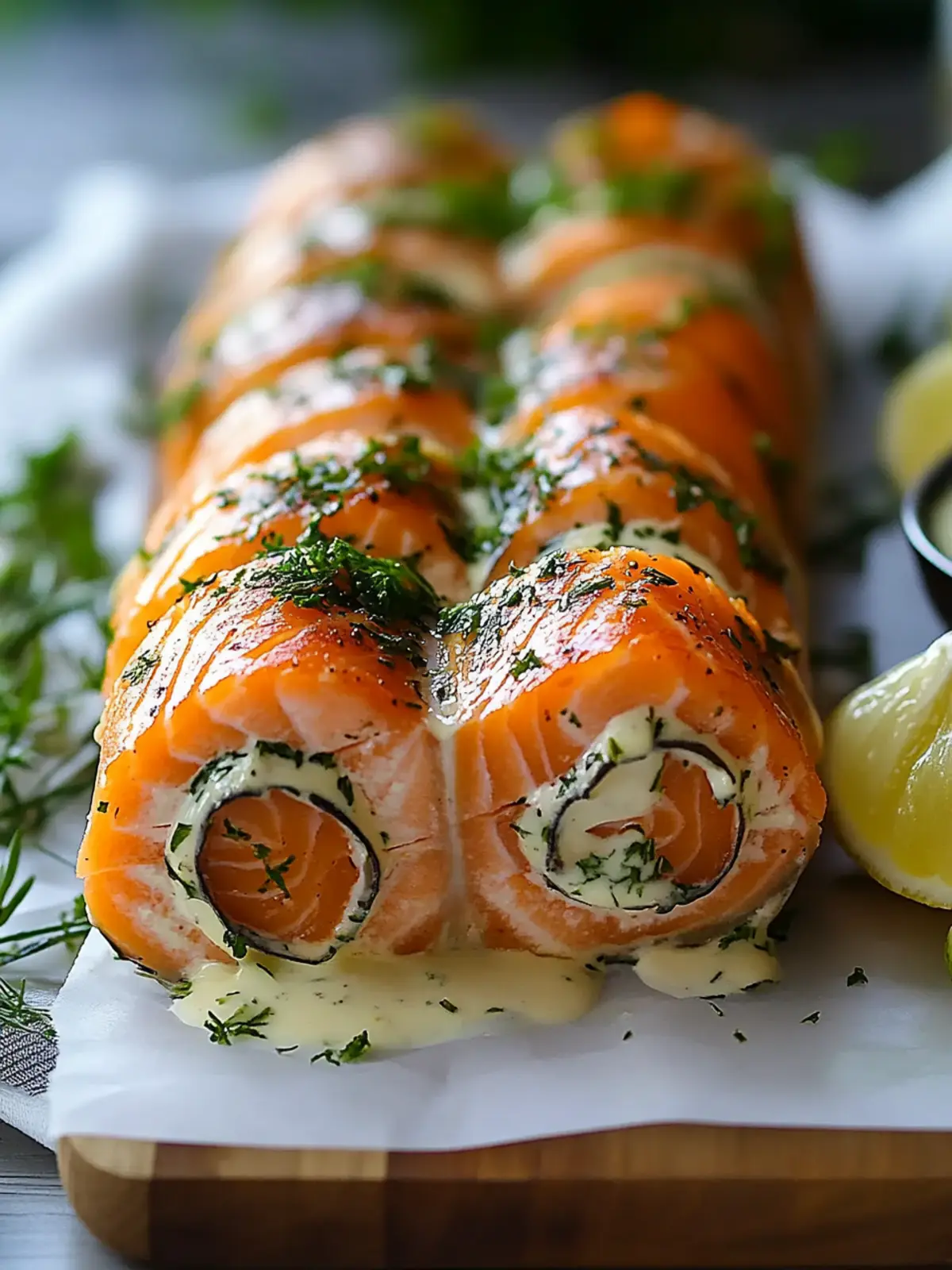 Gourmet Baked Salmon Roulade with Creamy Filling Delight 4 Baked Salmon Roulade