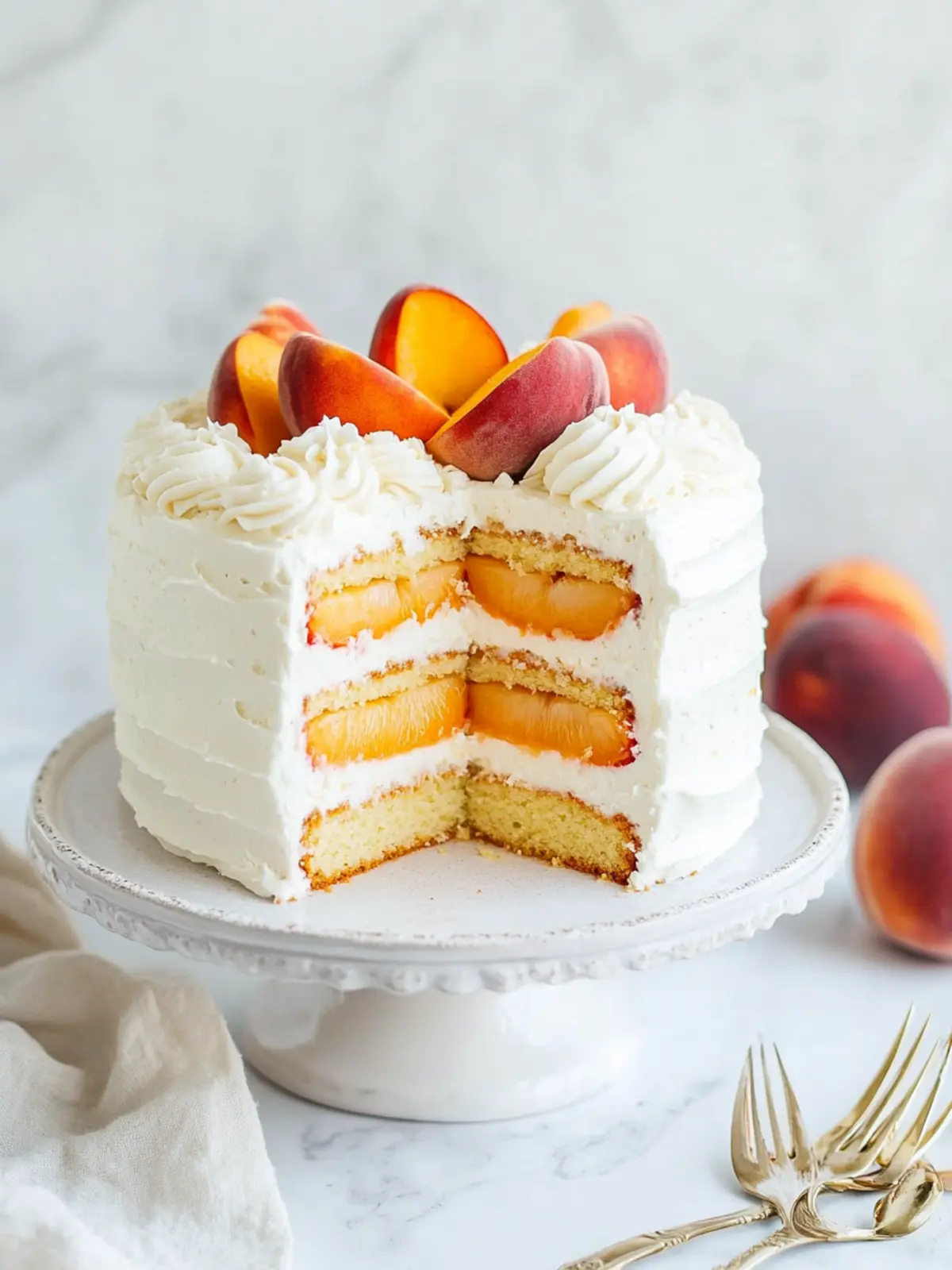 Peaches and Cream Layer Cake: Your Summer Slice of Joy 4 Peaches and Cream Layer Cake